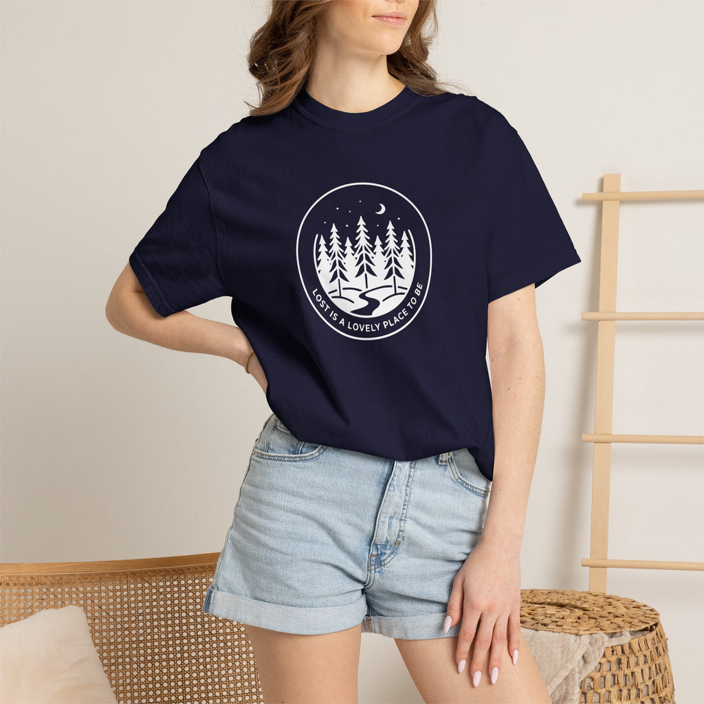 Minimal pine forest inside a circle Dark