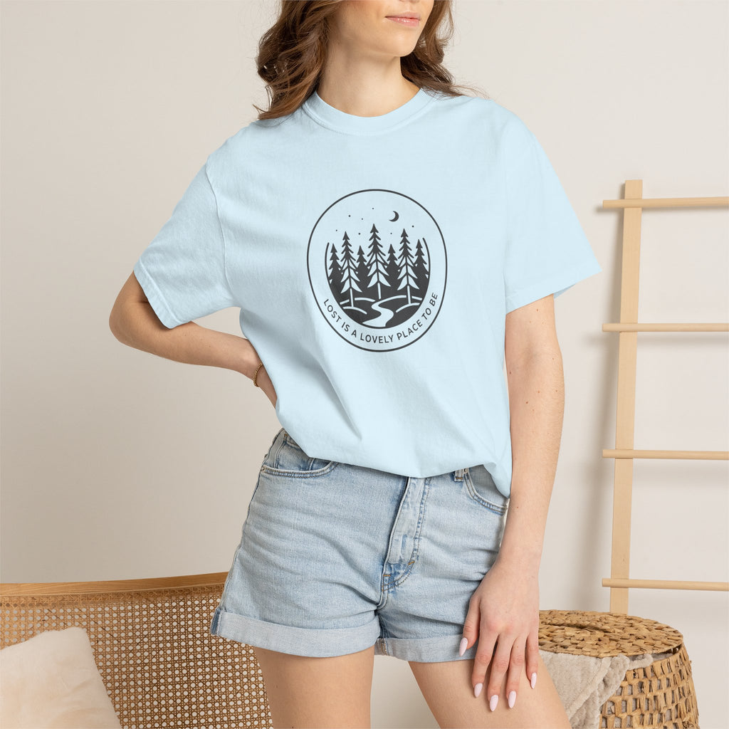 Minimal pine forest inside a circle