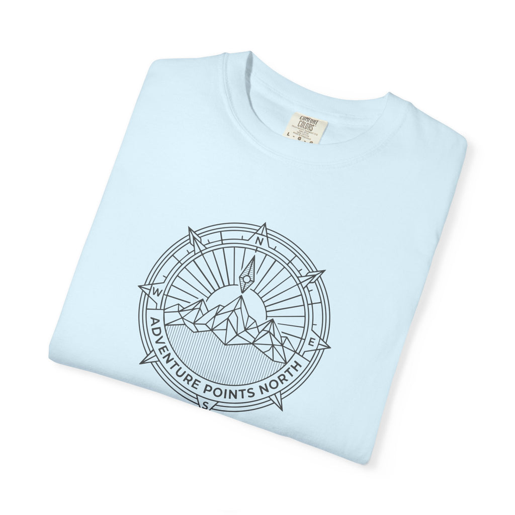 Compass merged with mountain outline