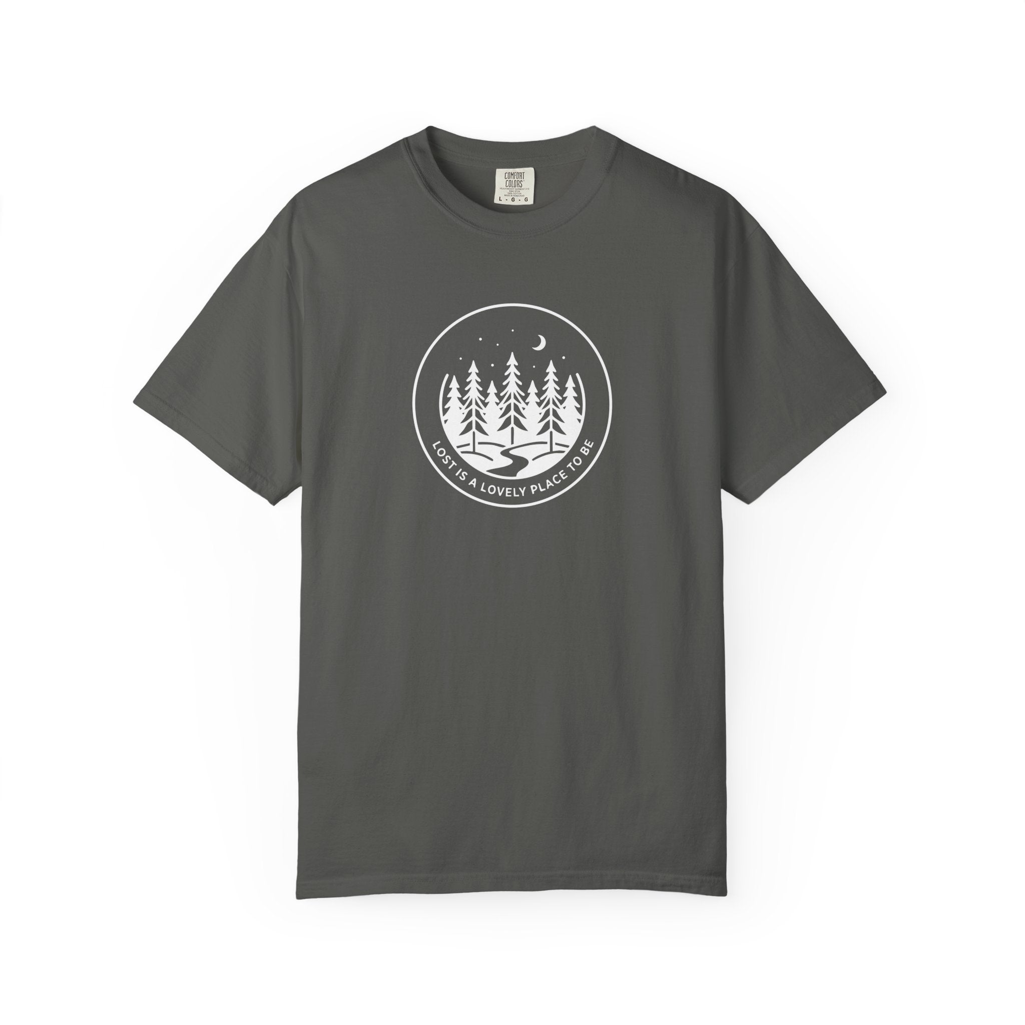 Minimal pine forest inside a circle Dark