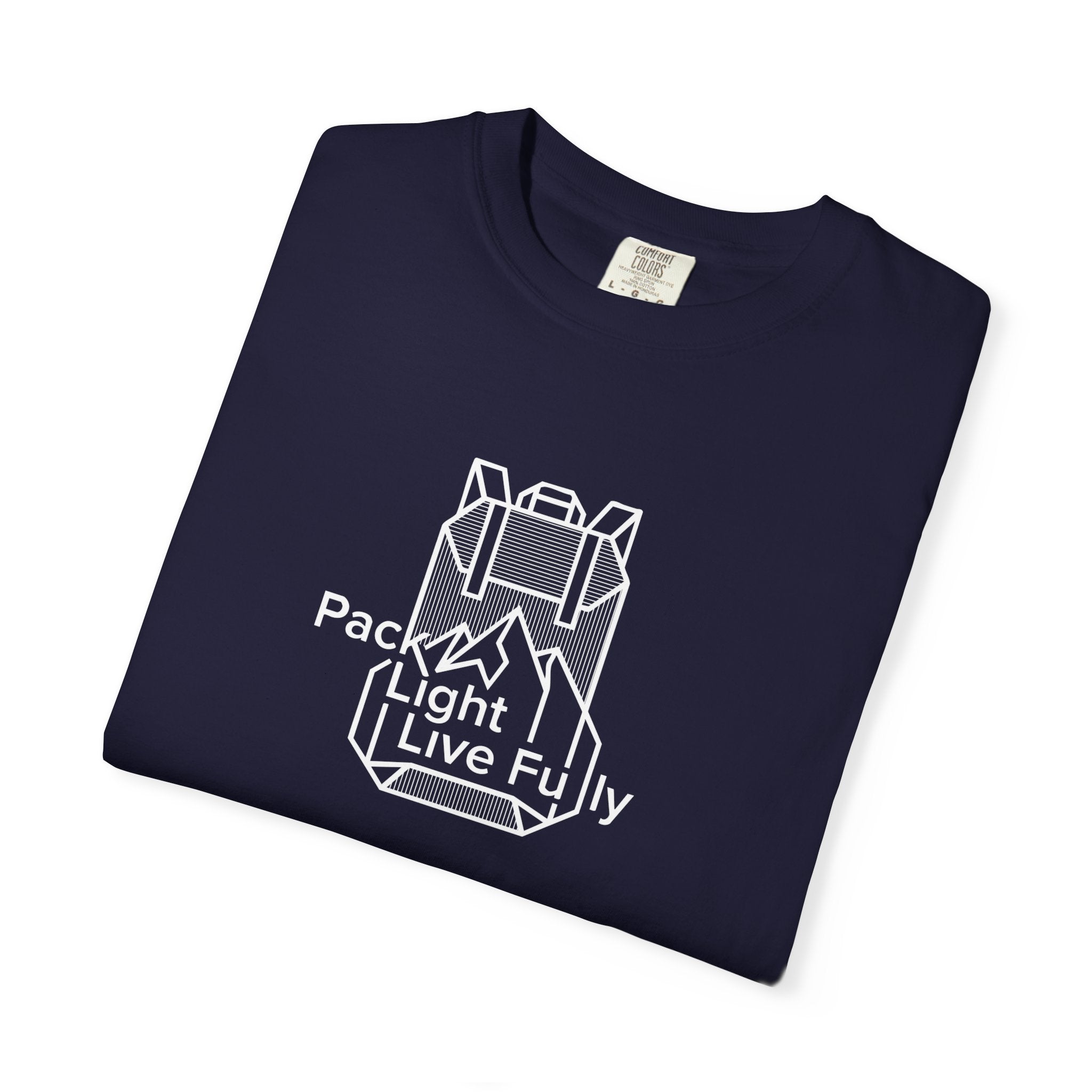 Backpack outline with mountain inside Dark