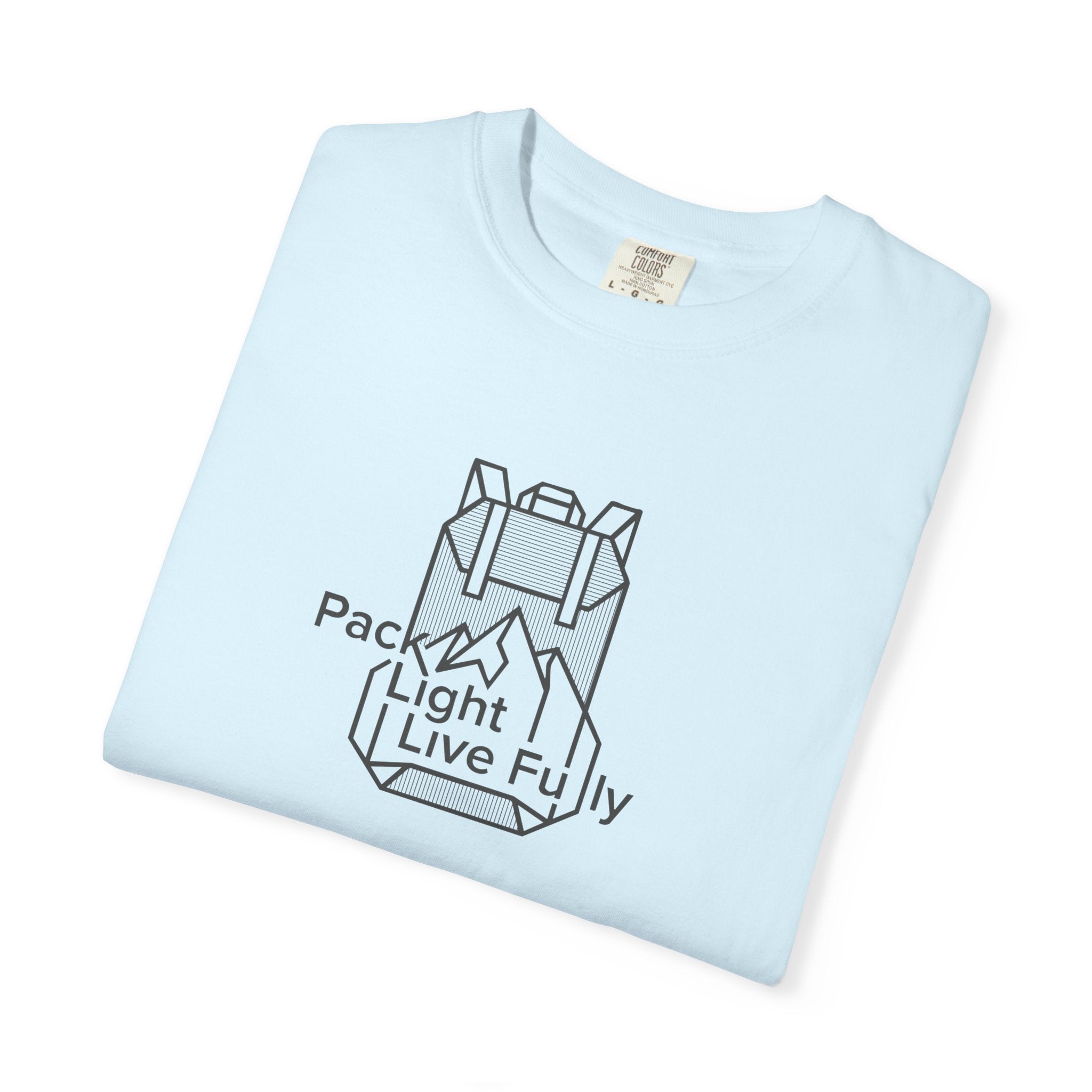 Backpack outline with mountain inside