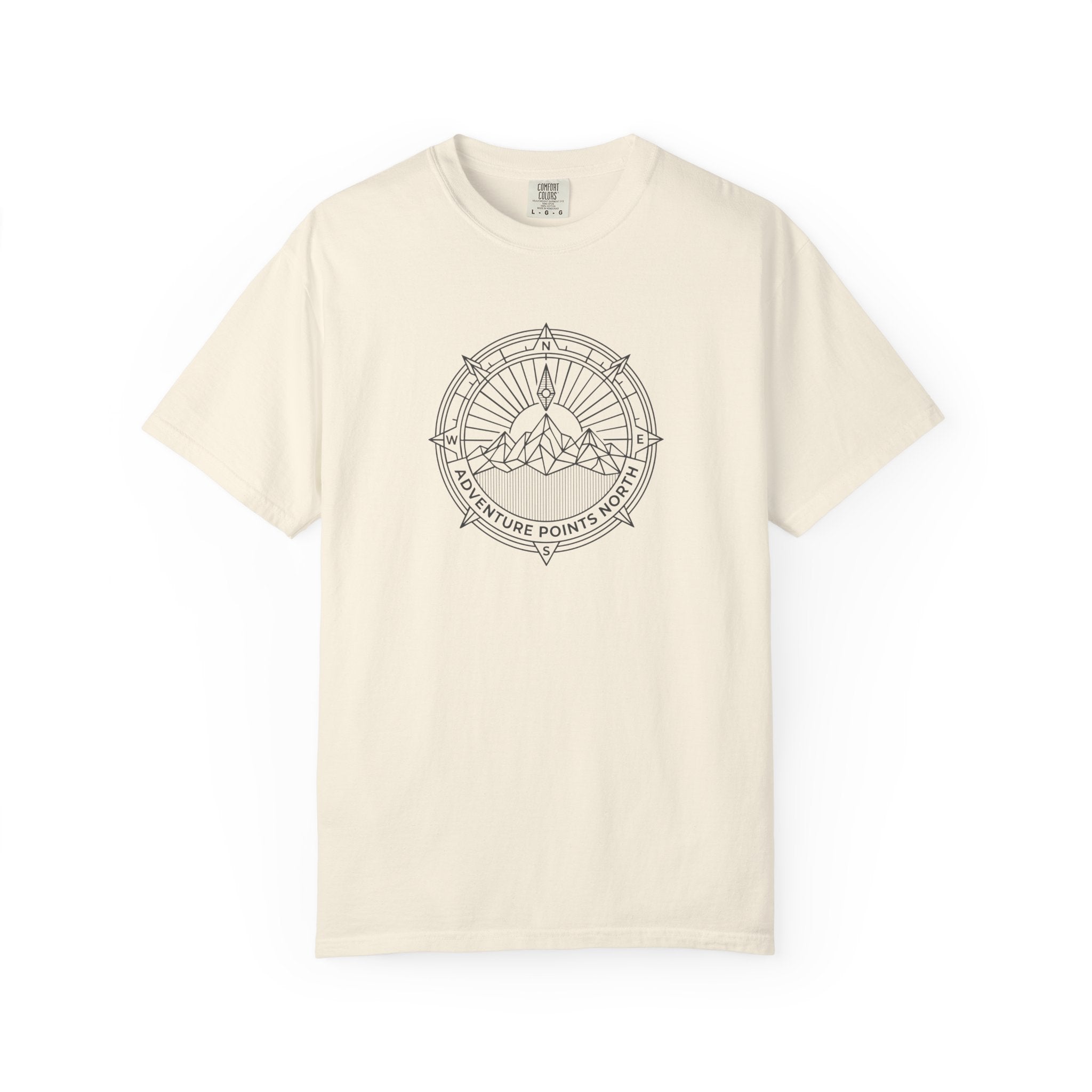 Compass merged with mountain outline