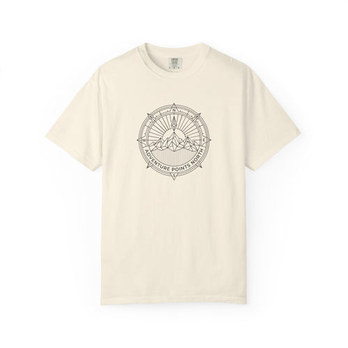 Compass merged with mountain outline