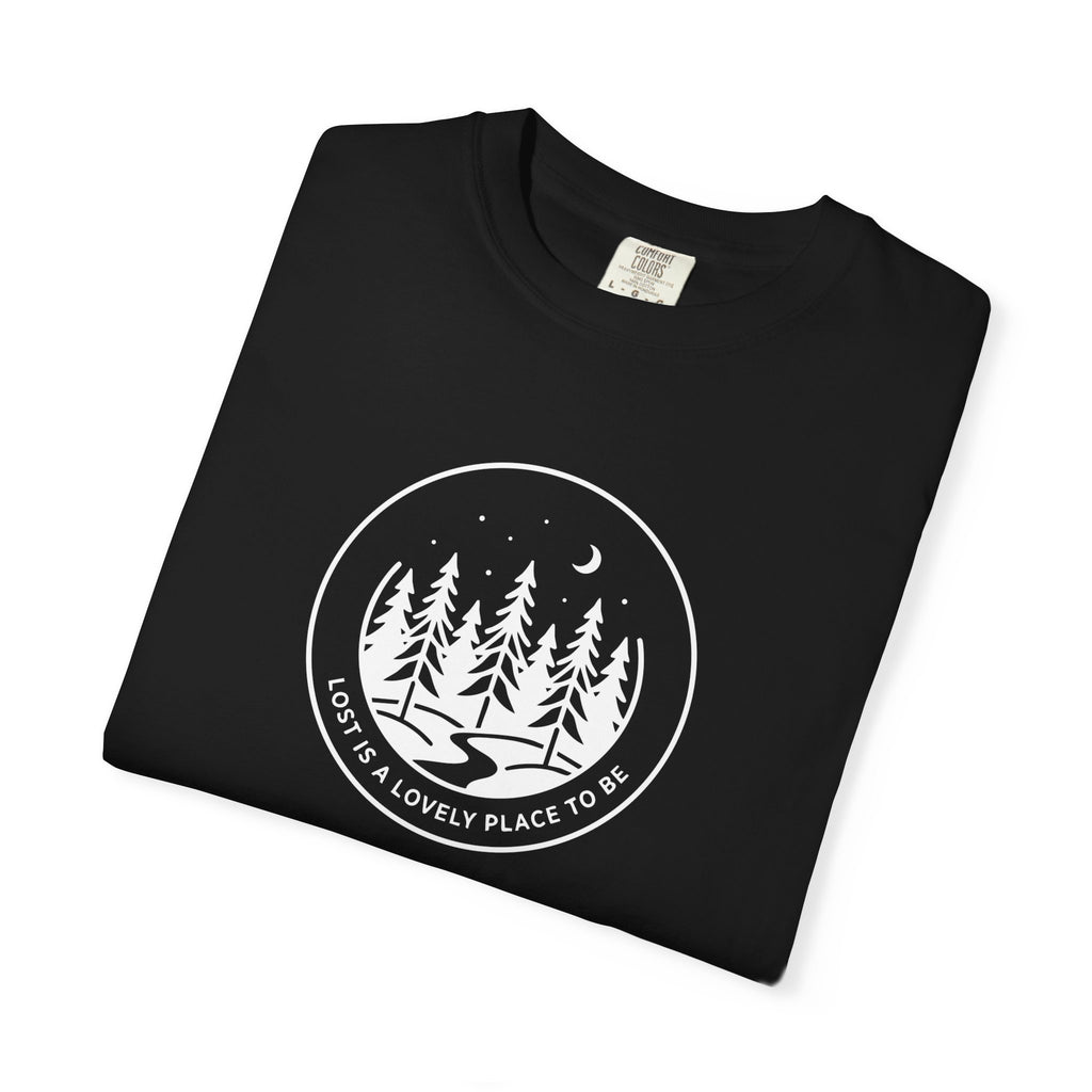 Minimal pine forest inside a circle Dark