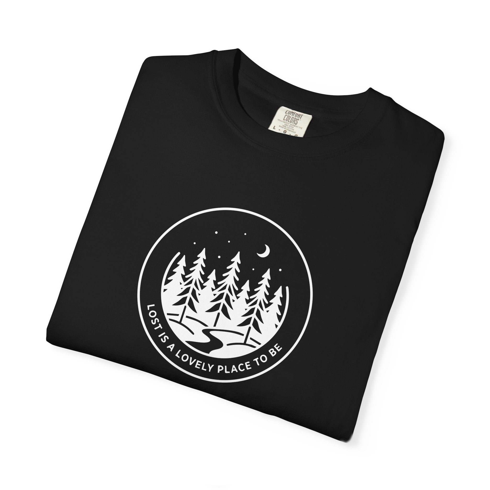 Minimal pine forest inside a circle Dark
