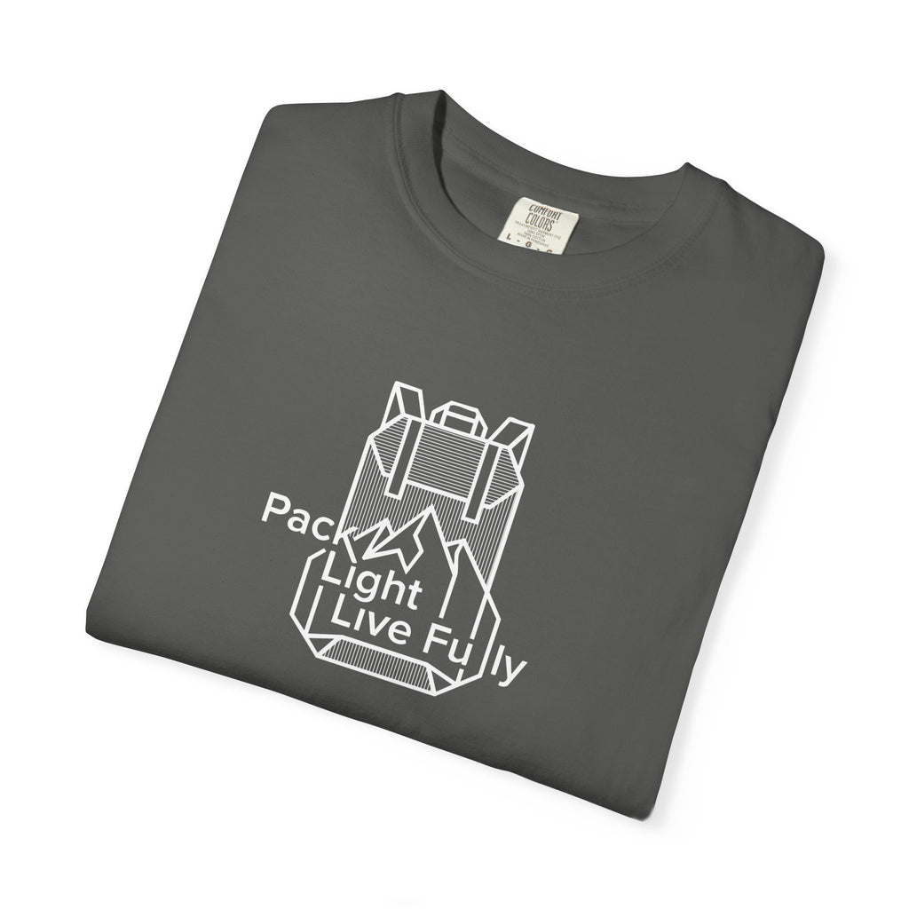 Backpack outline with mountain inside Dark