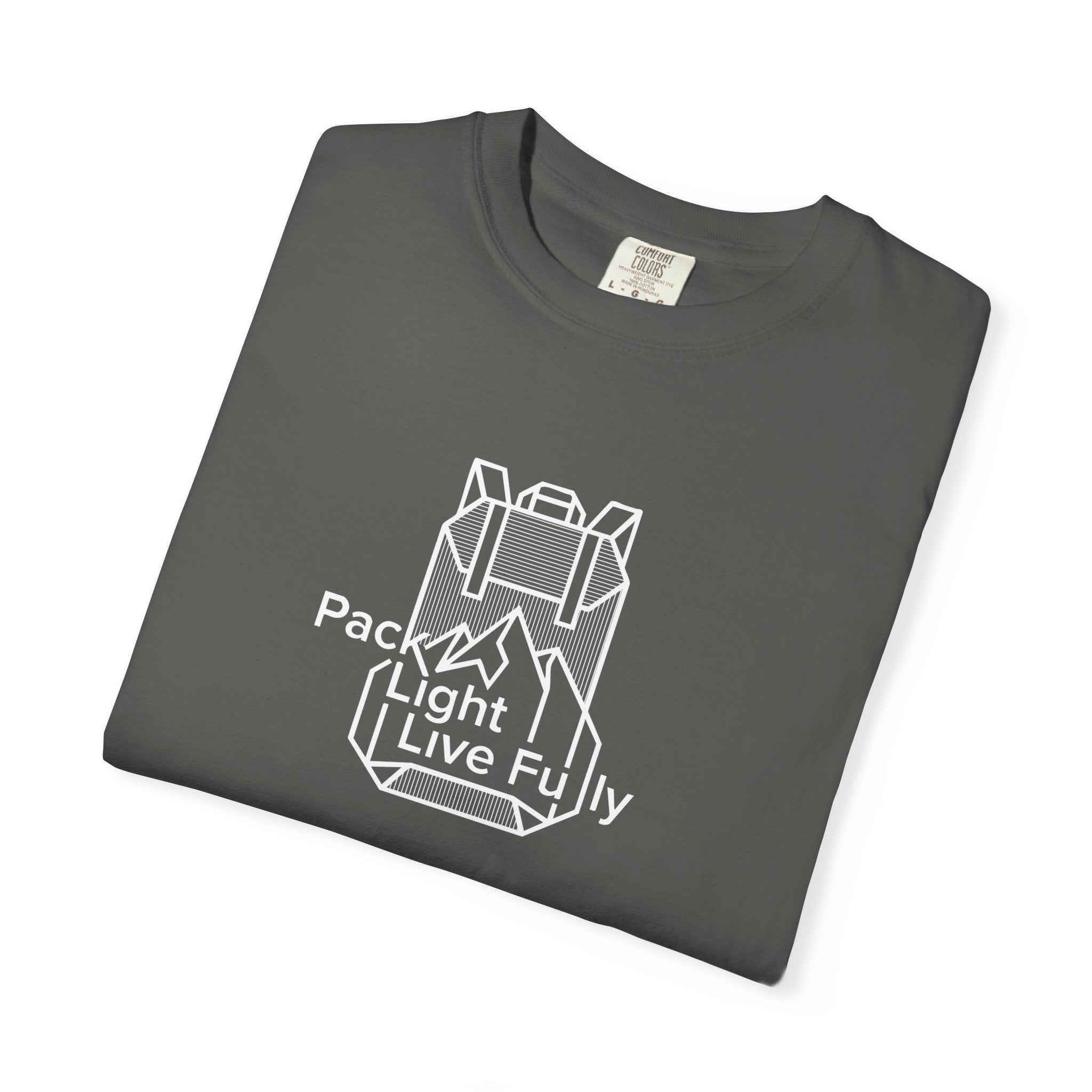 Backpack outline with mountain inside Dark