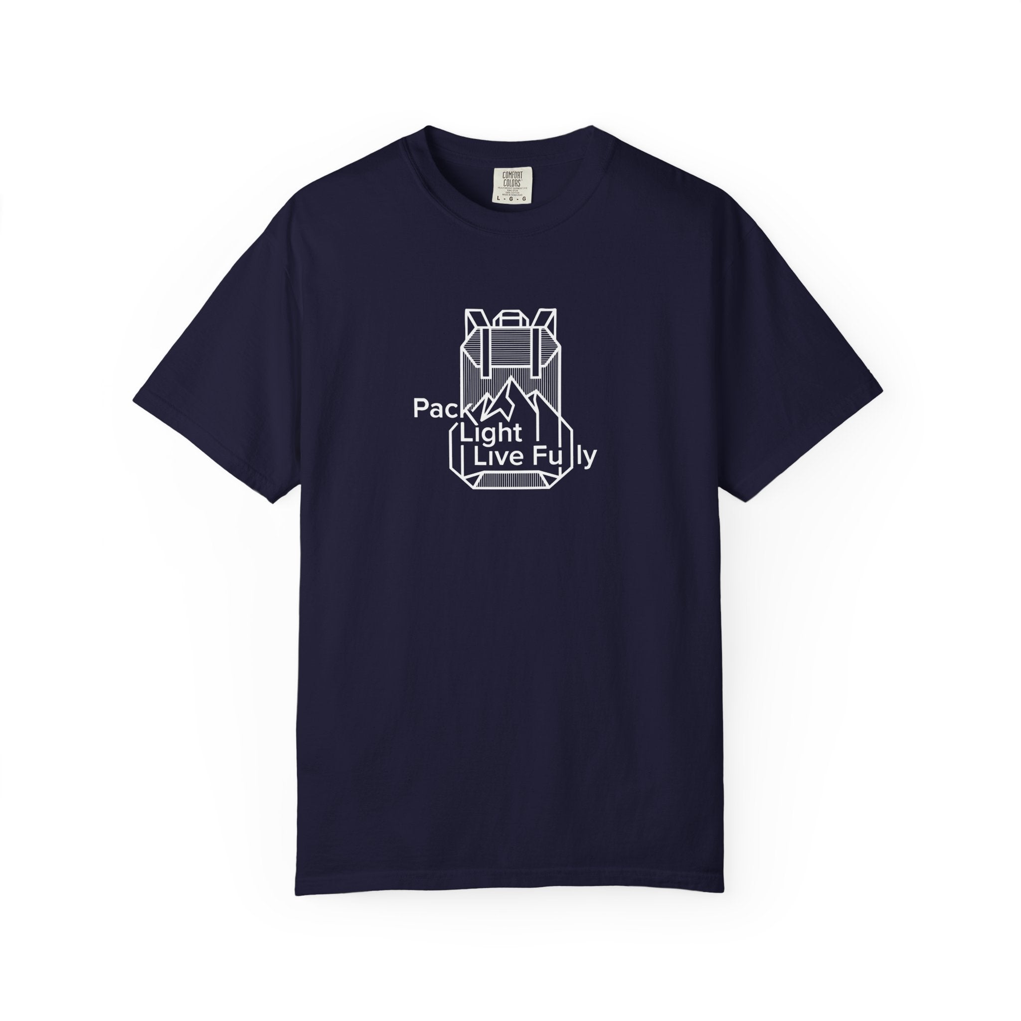 Backpack outline with mountain inside Dark