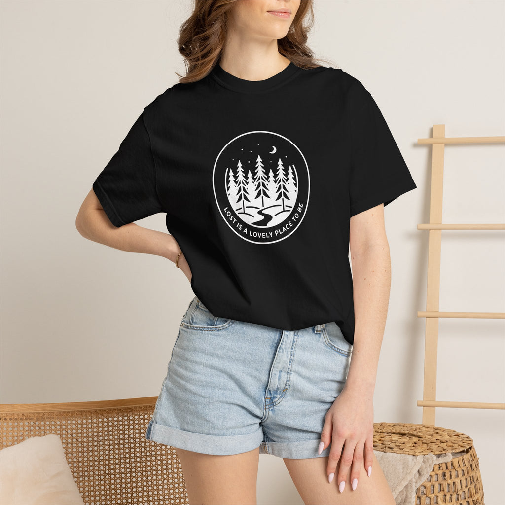 Minimal pine forest inside a circle Dark