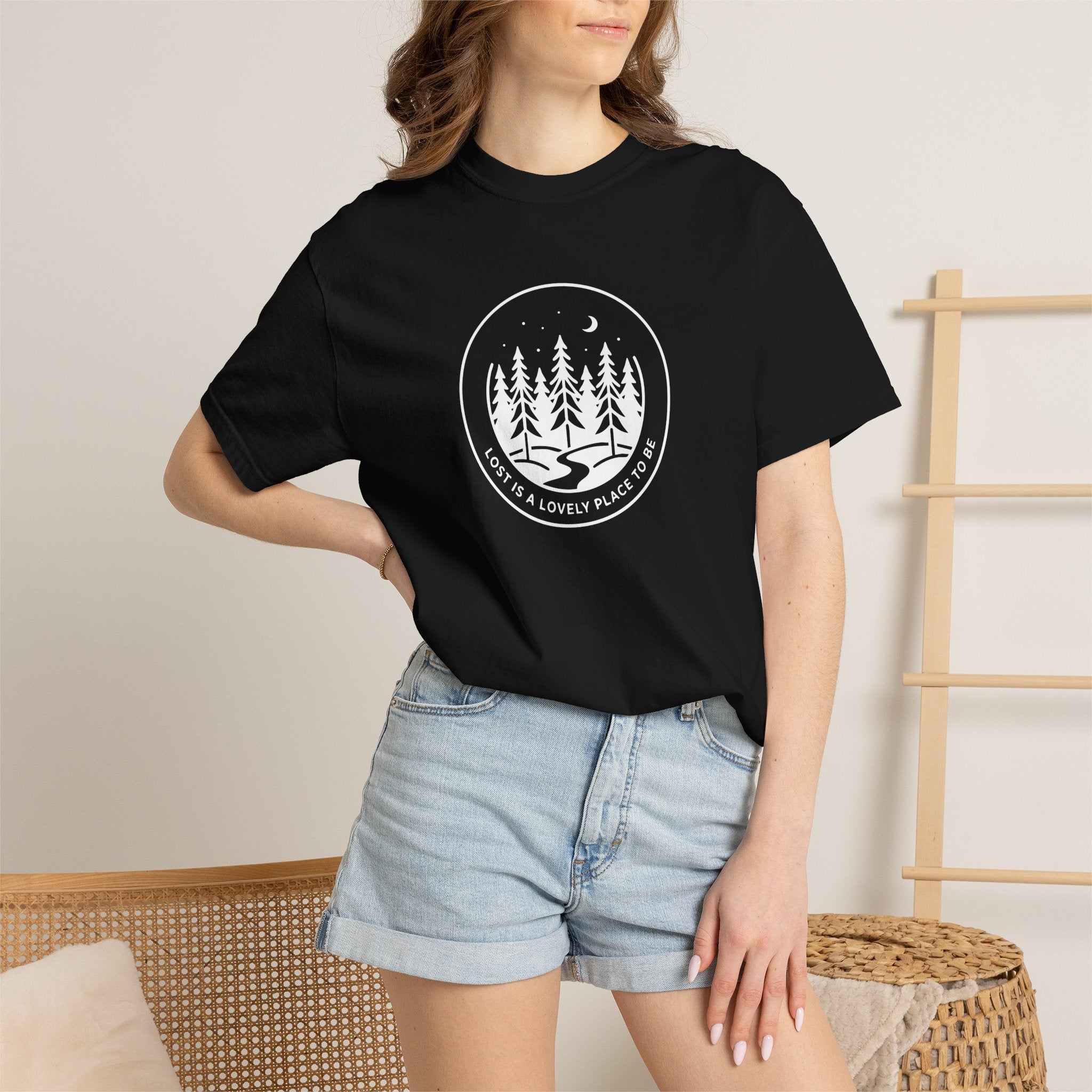 Minimal pine forest inside a circle Dark