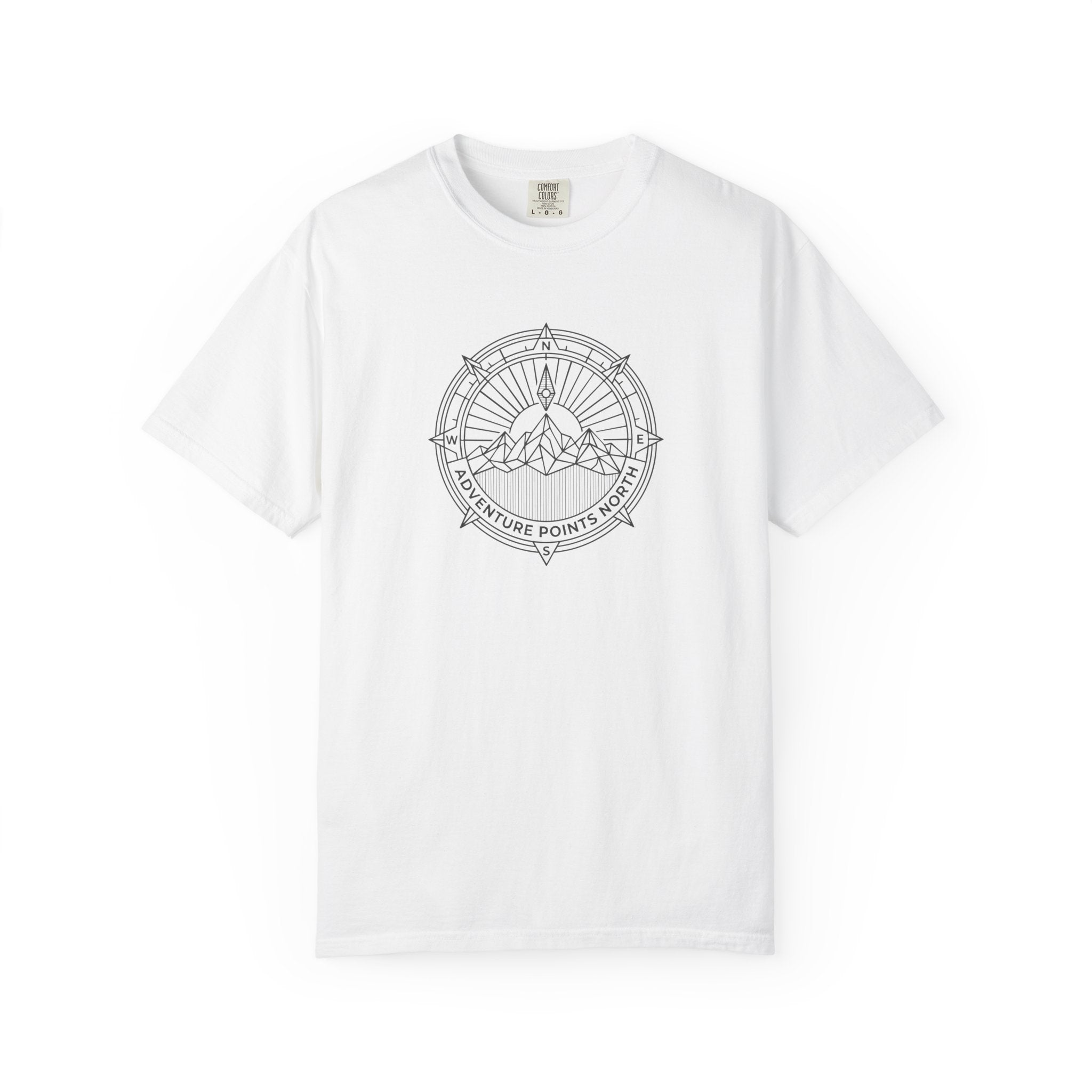 Compass merged with mountain outline