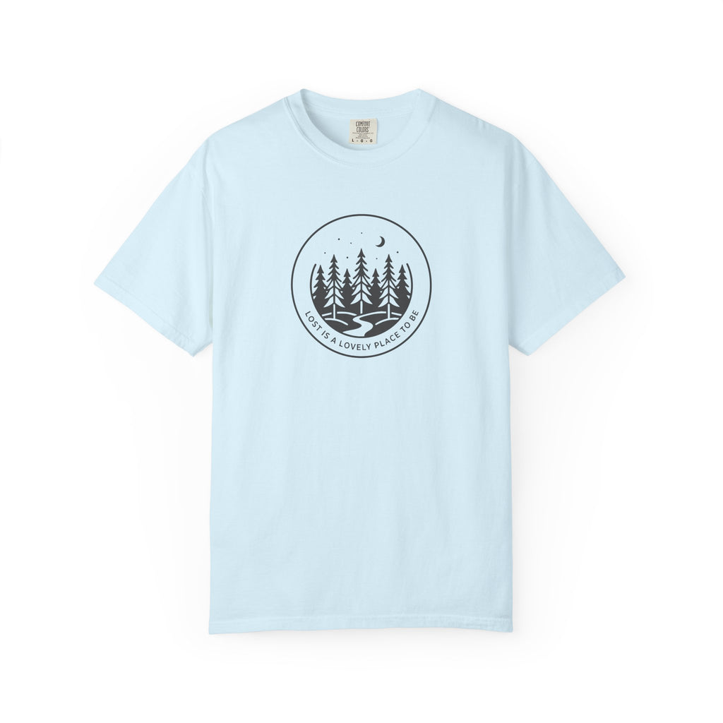 Minimal pine forest inside a circle