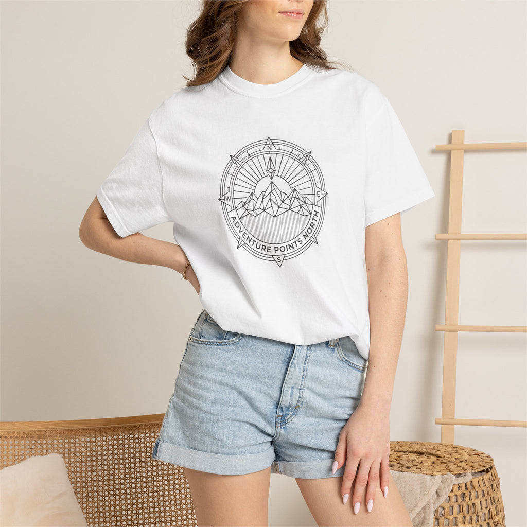 Compass merged with mountain outline