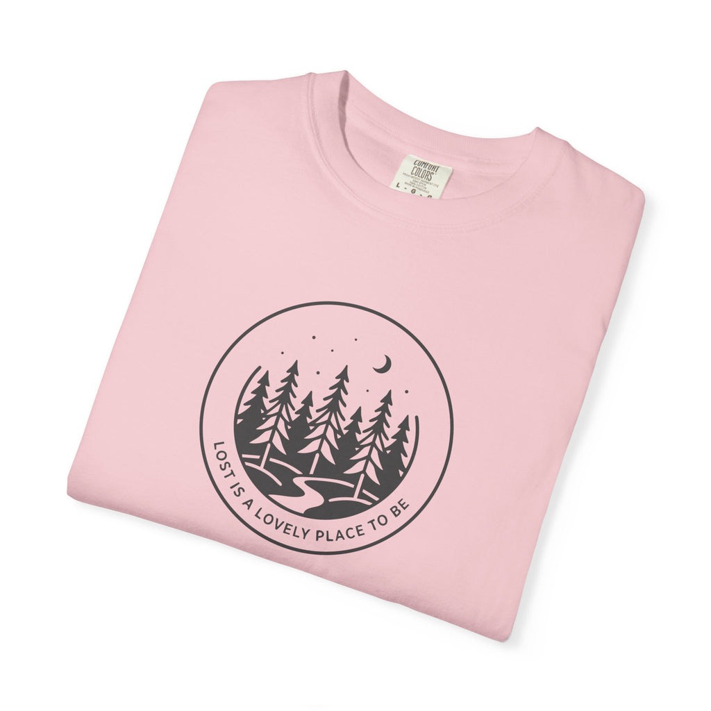 Minimal pine forest inside a circle