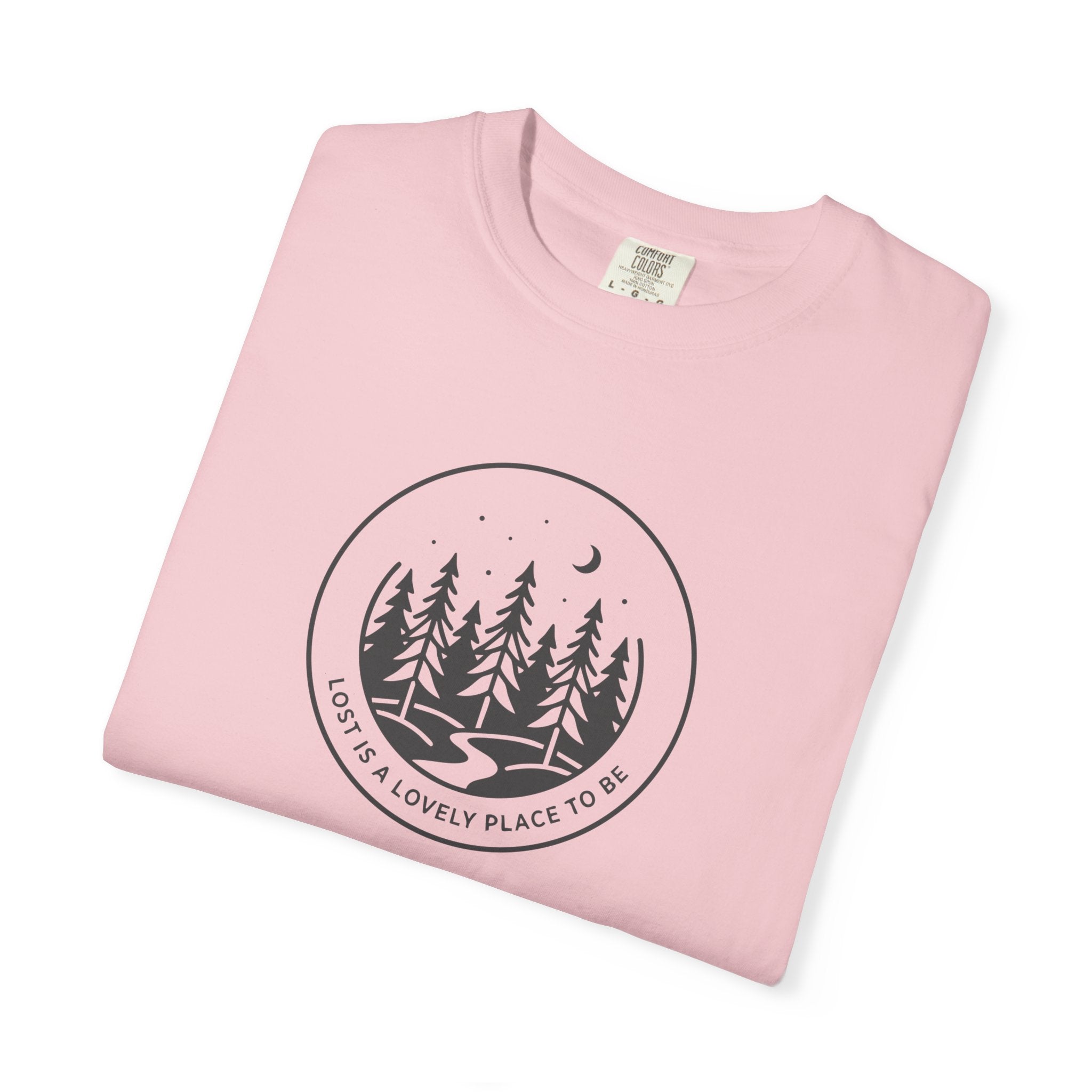 Minimal pine forest inside a circle