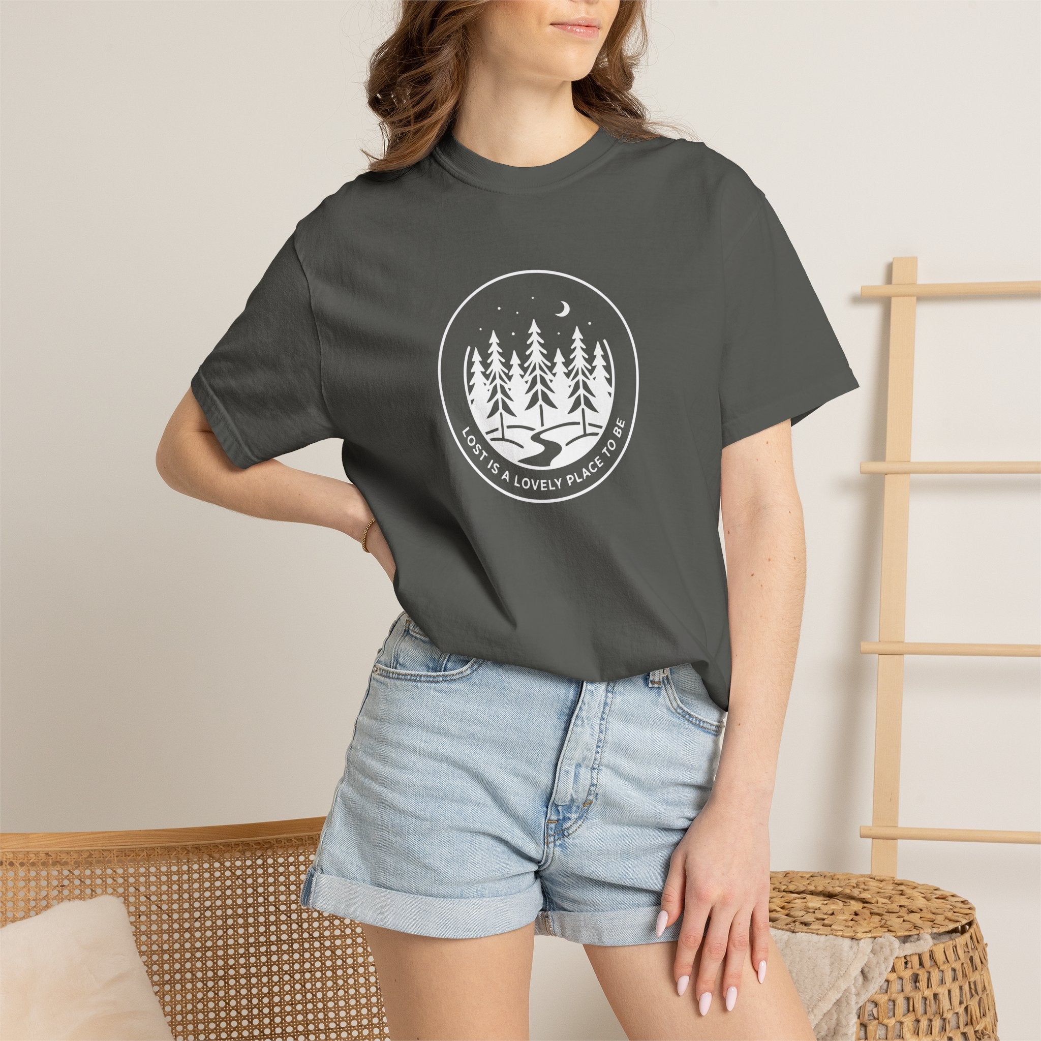 Minimal pine forest inside a circle Dark