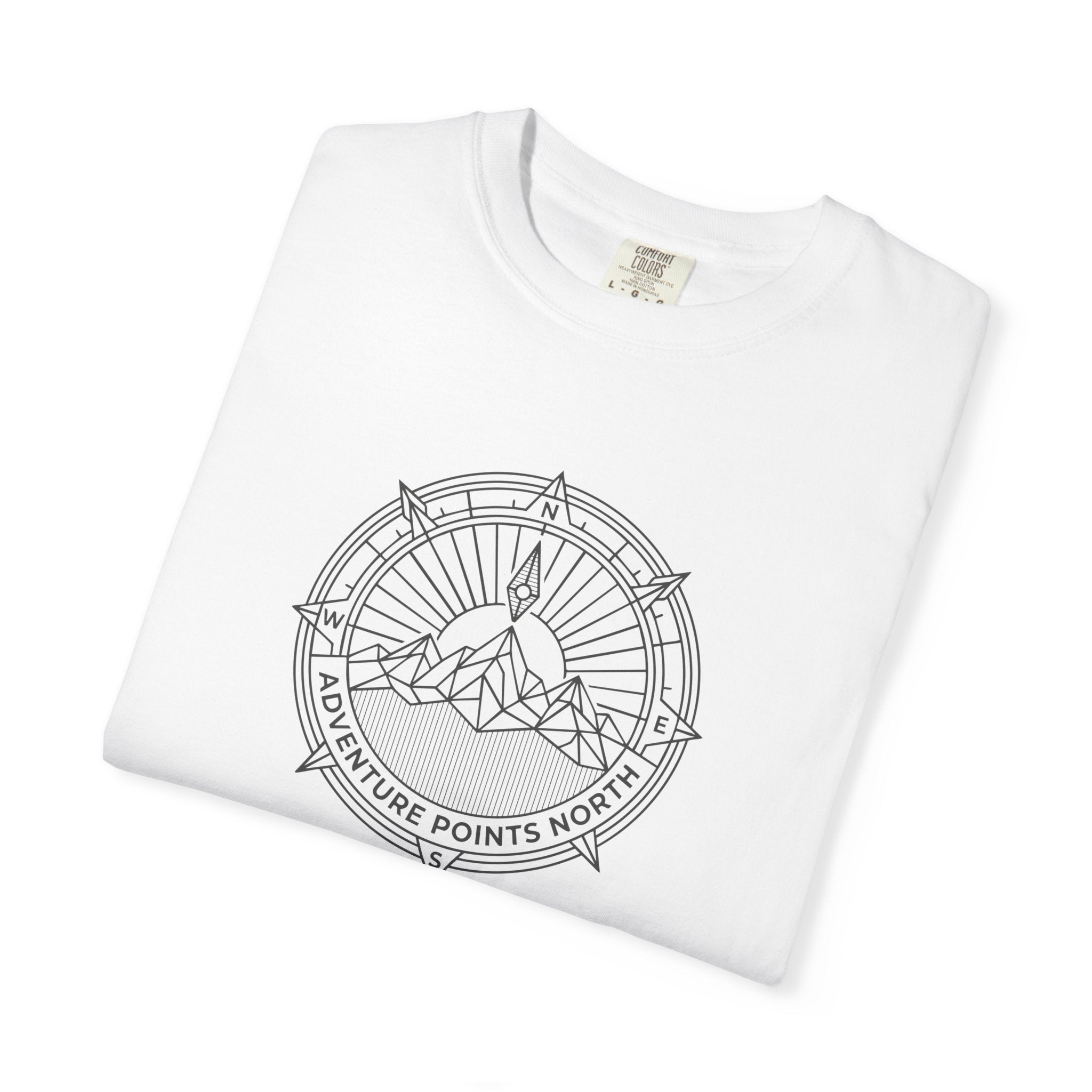 Compass merged with mountain outline