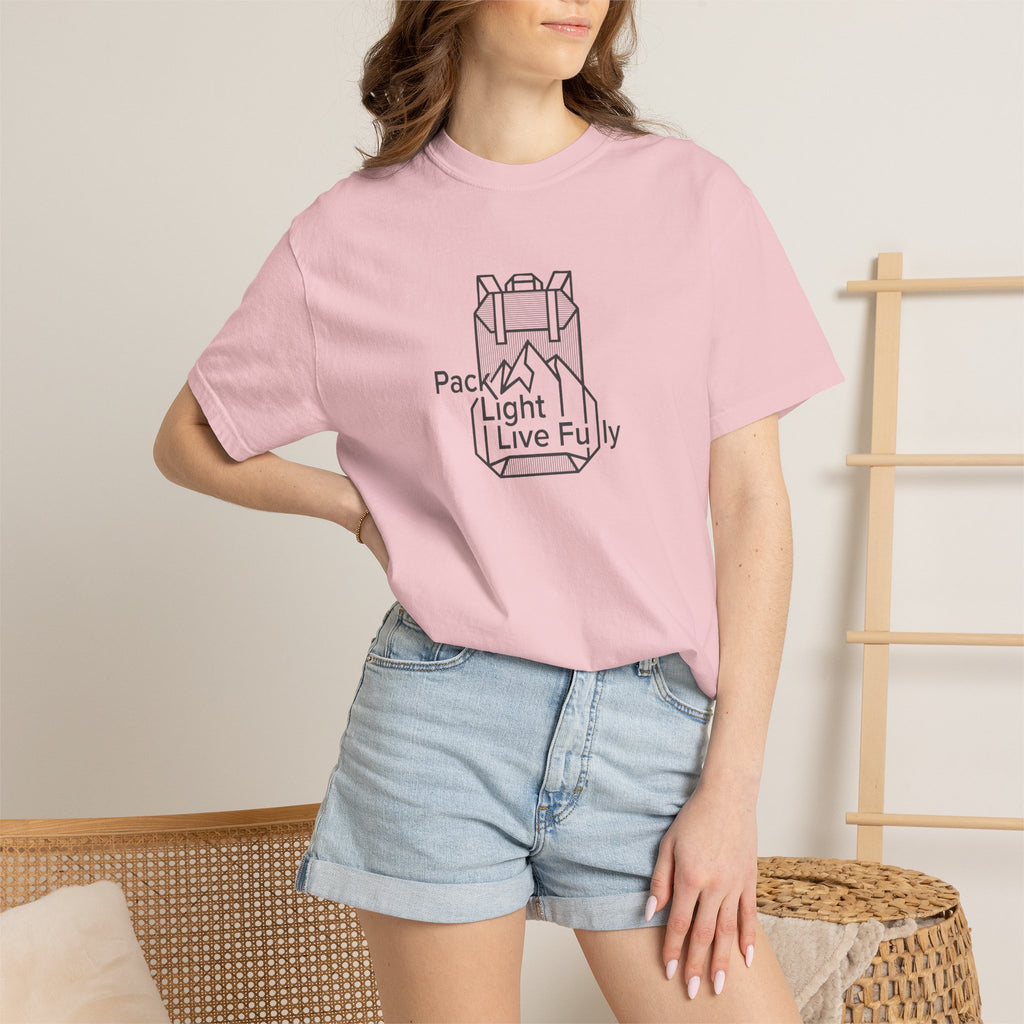 Backpack outline with mountain inside