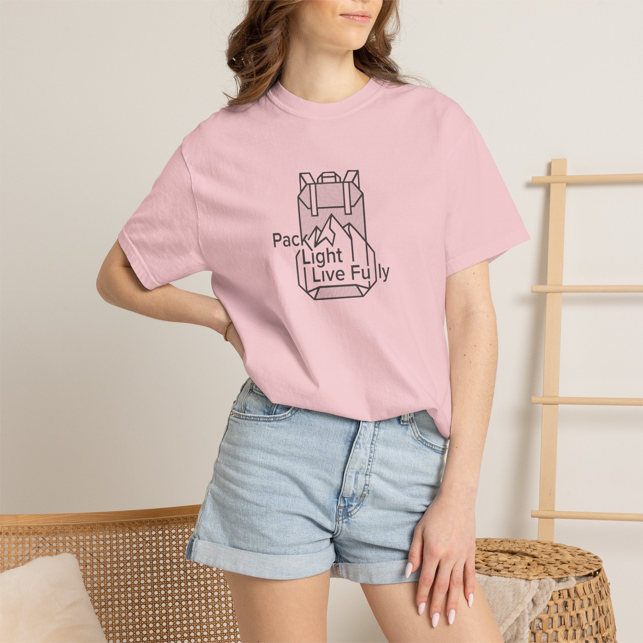 Backpack outline with mountain inside