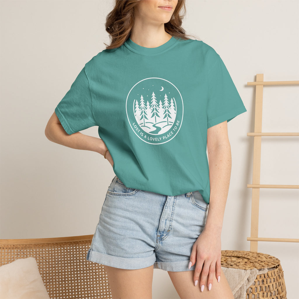 Minimal pine forest inside a circle Dark