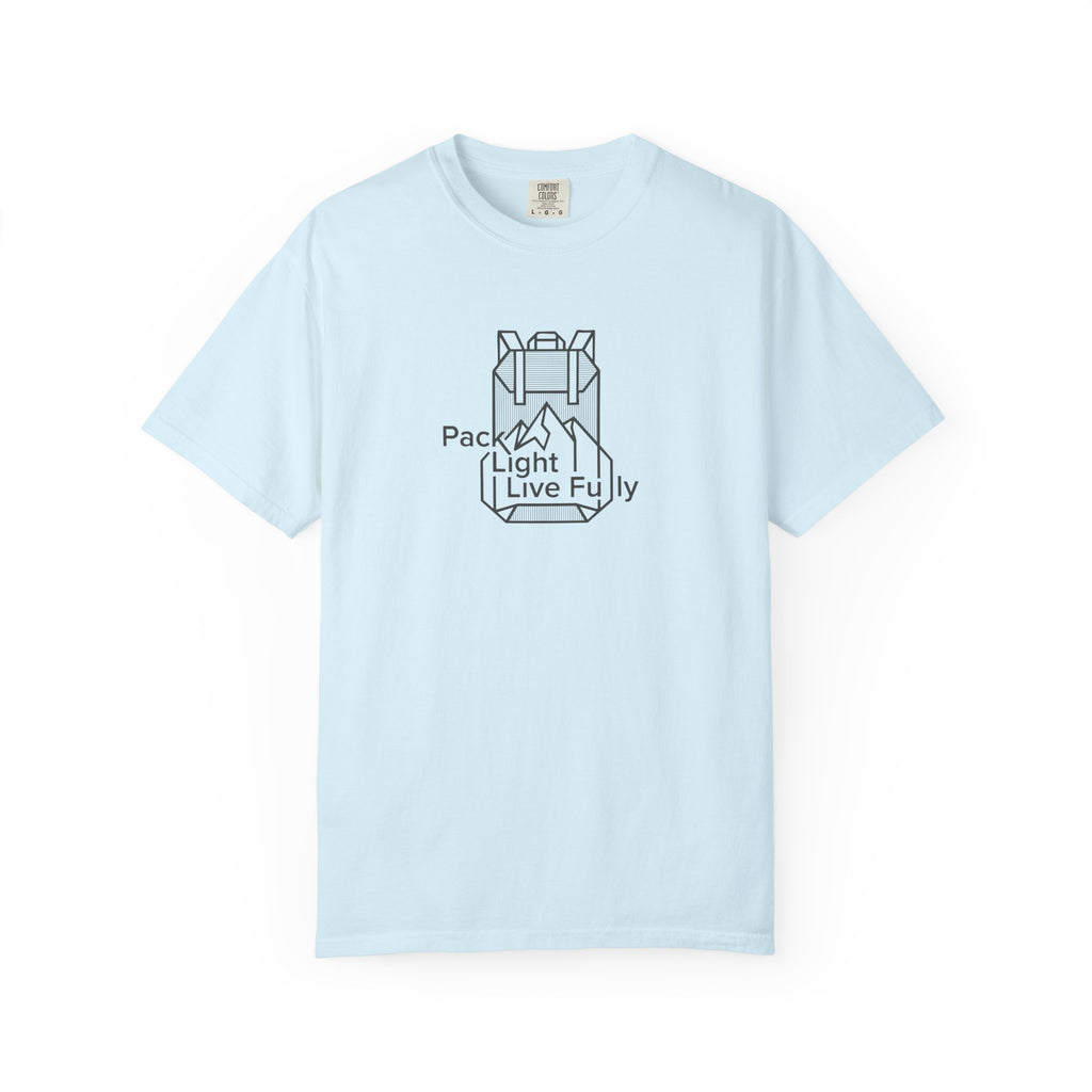 Backpack outline with mountain inside