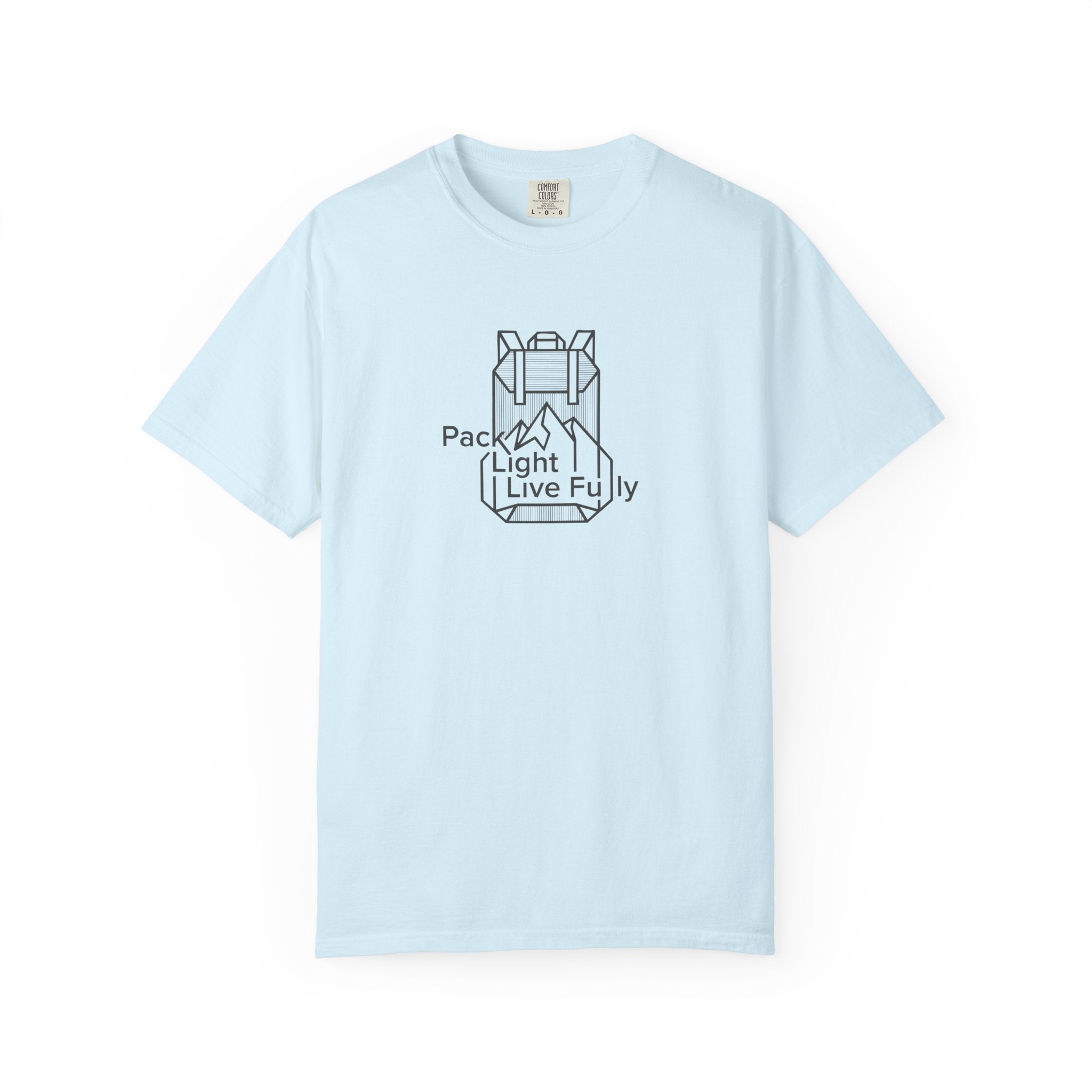 Backpack outline with mountain inside