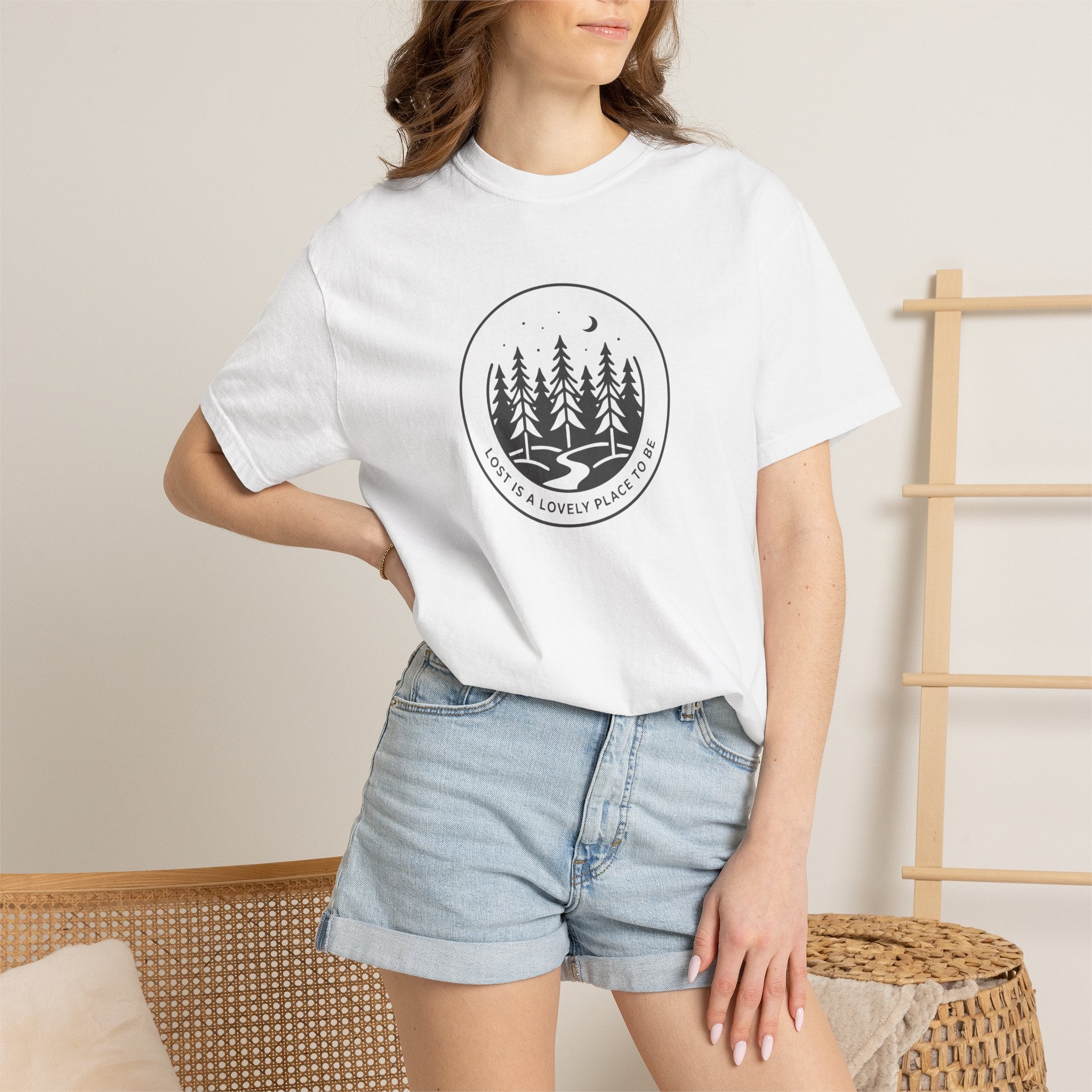 Minimal pine forest inside a circle