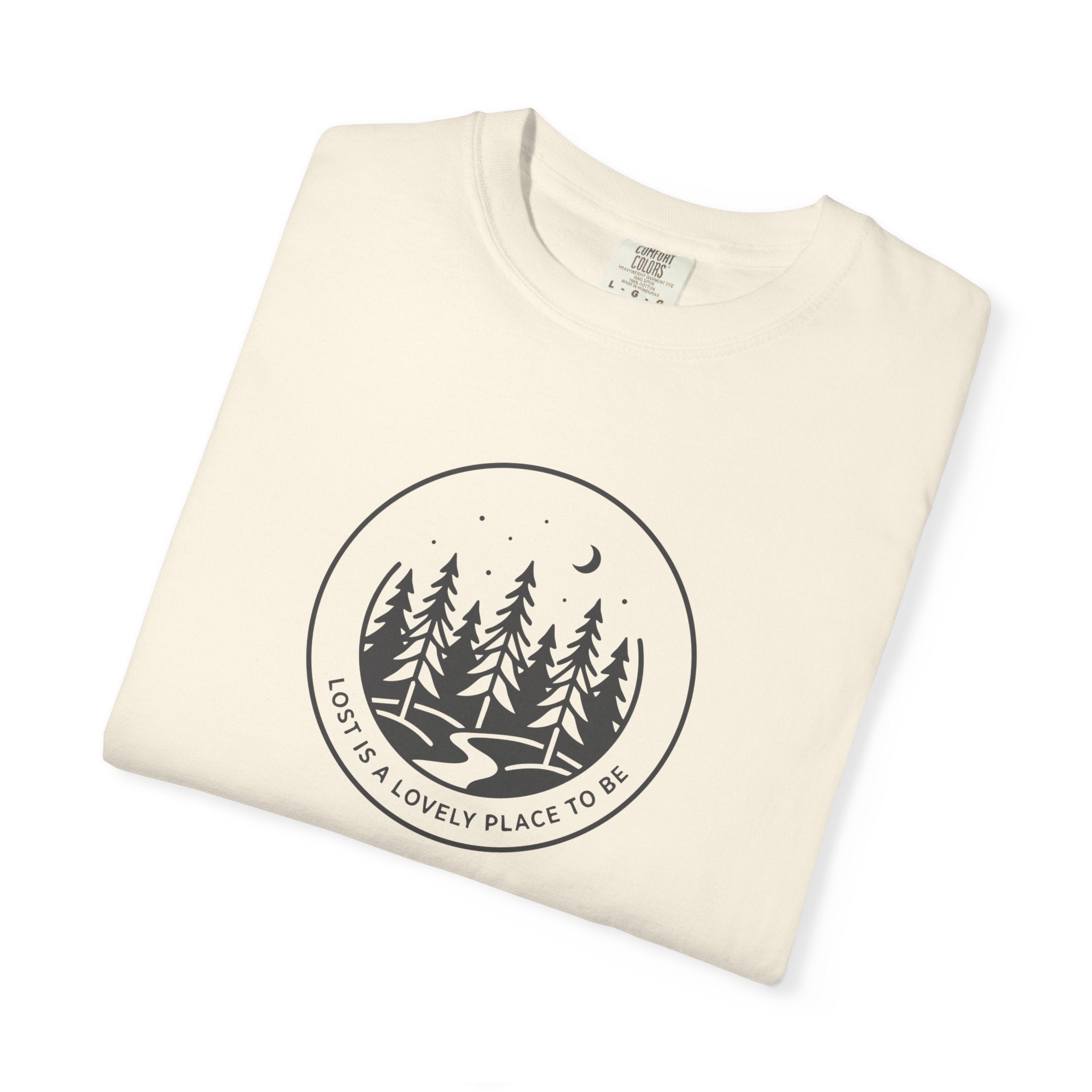 Minimal pine forest inside a circle