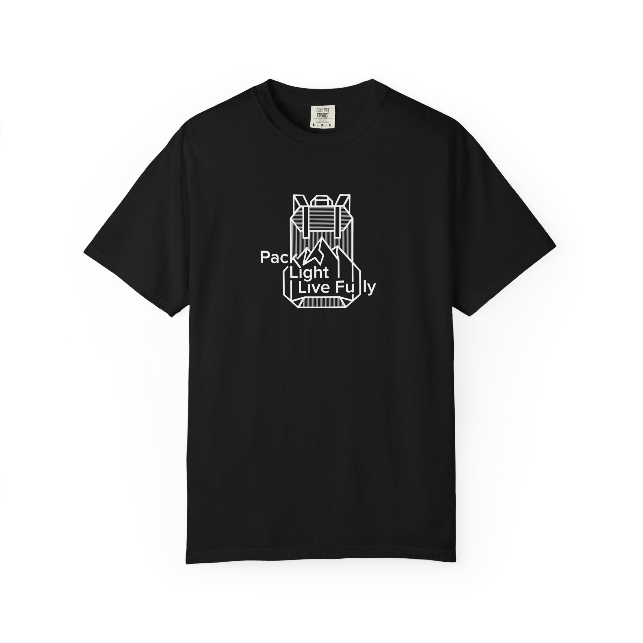 Backpack outline with mountain inside Dark