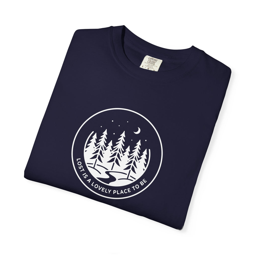 Minimal pine forest inside a circle Dark
