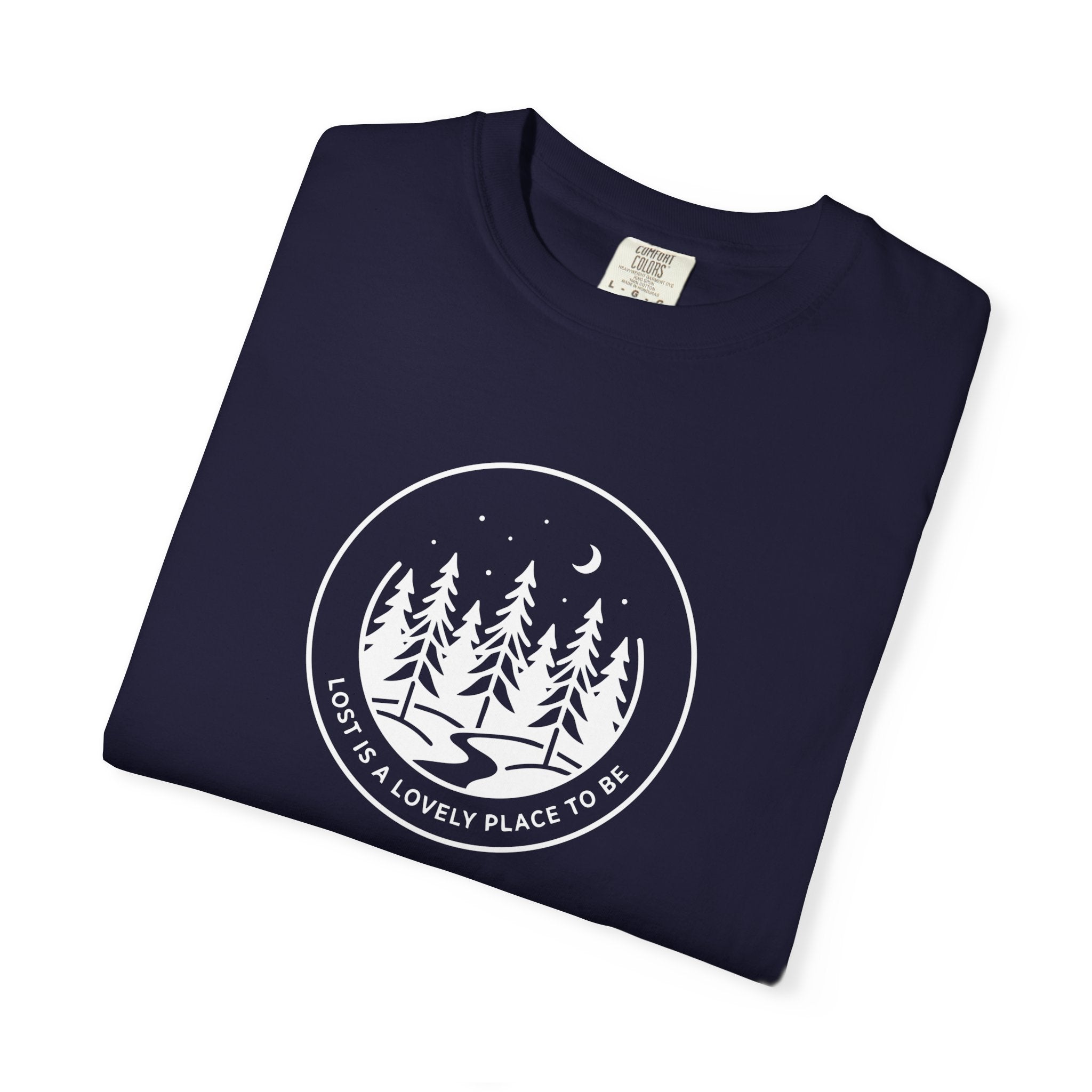 Minimal pine forest inside a circle Dark