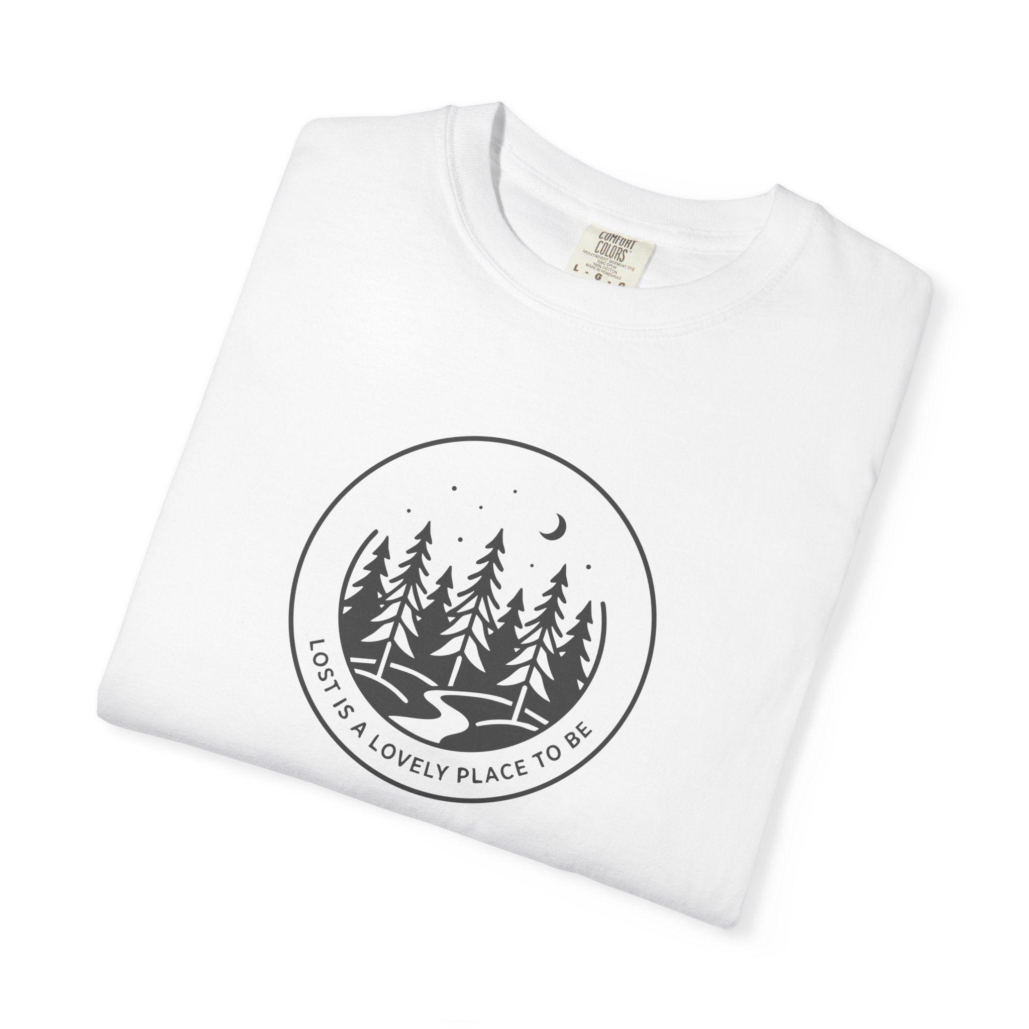 Minimal pine forest inside a circle