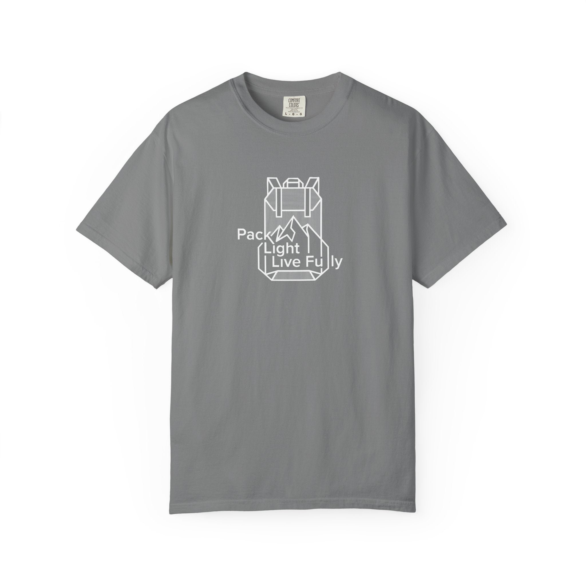 Backpack outline with mountain inside Dark
