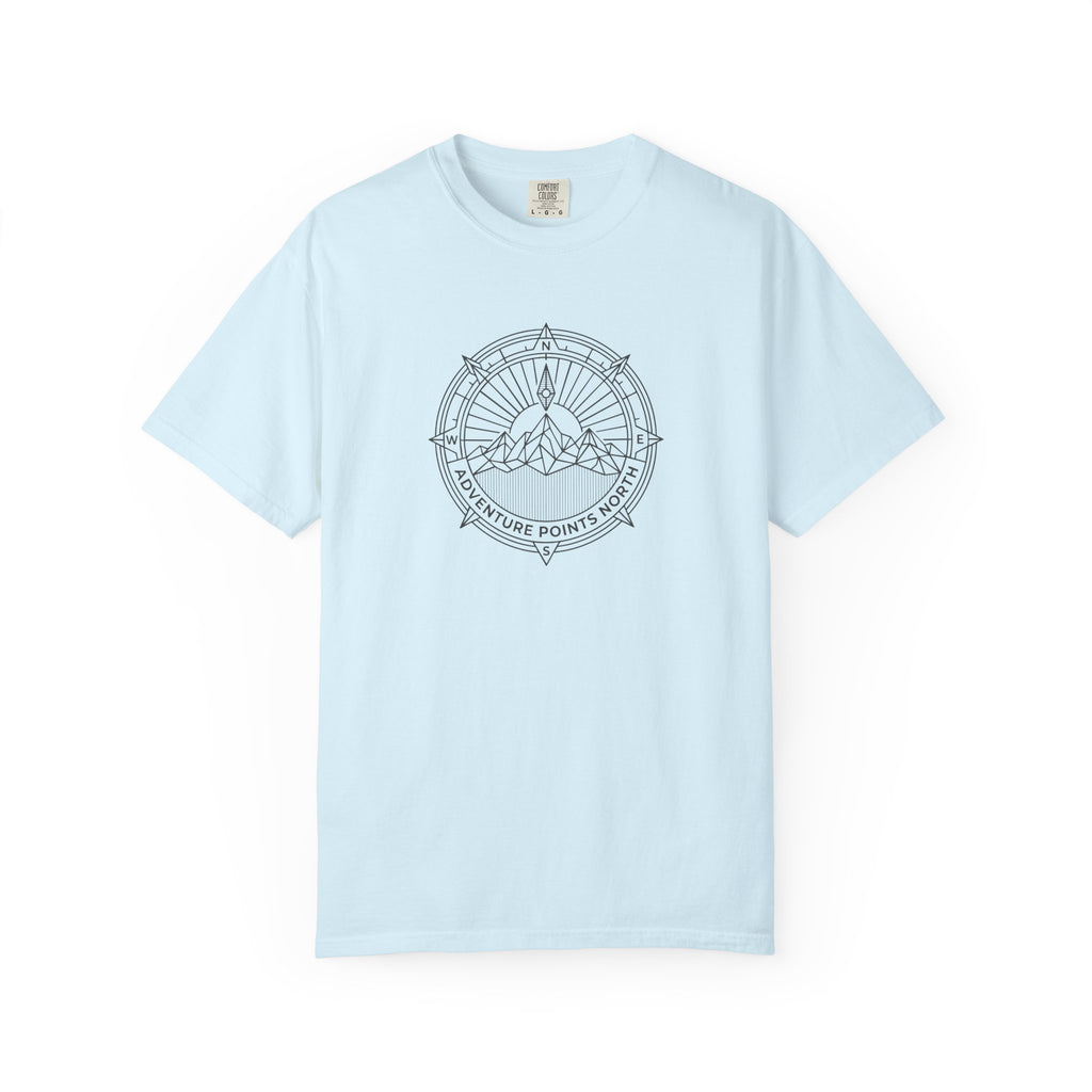 Compass merged with mountain outline