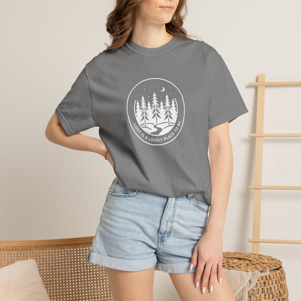 Minimal pine forest inside a circle Dark