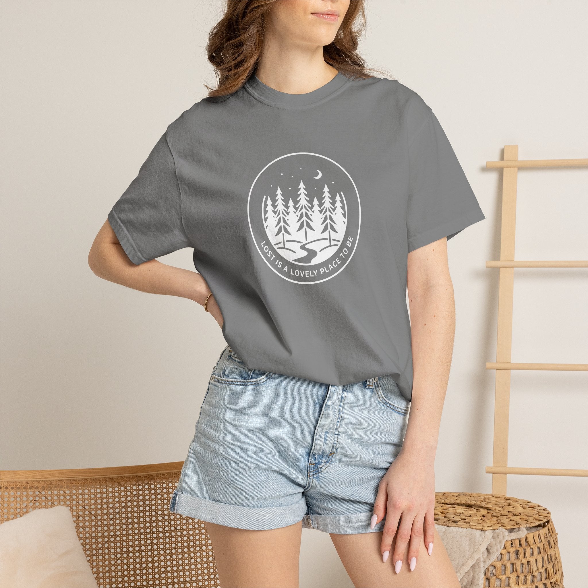 Minimal pine forest inside a circle Dark