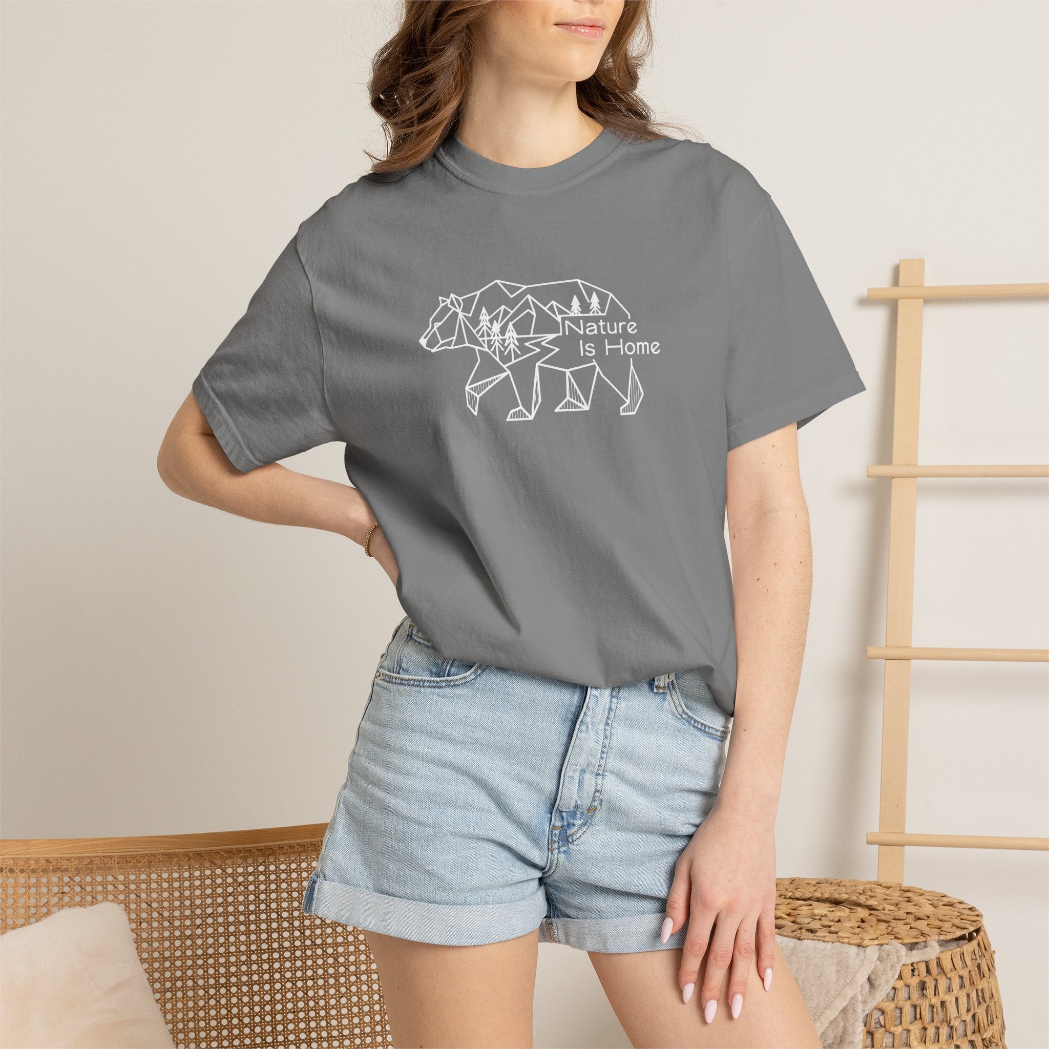 Bear silhouette filled with forest pattern_Nature Is Home Dark