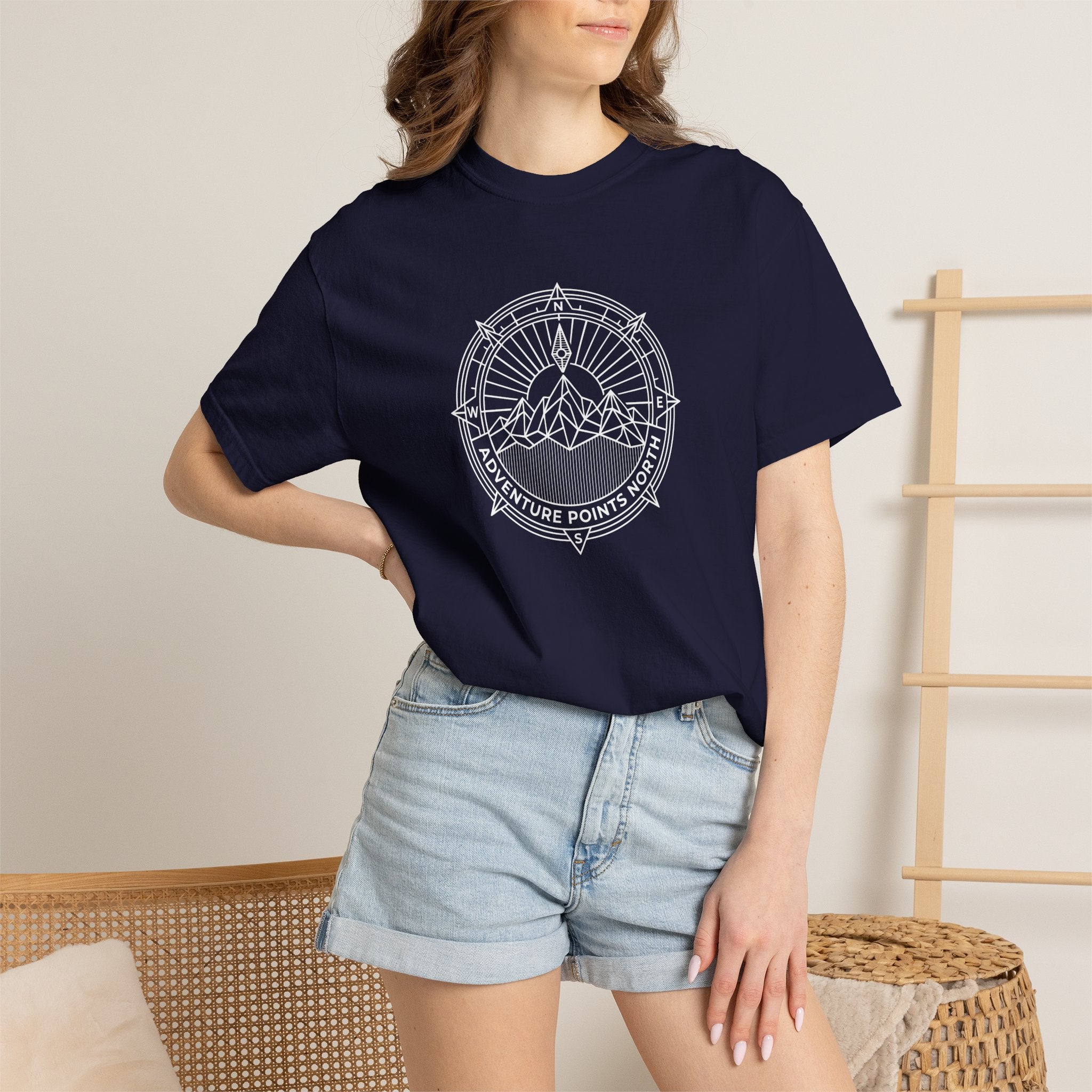 Compass merged with mountain outline Dark