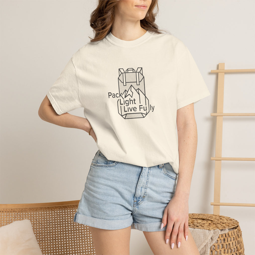 Backpack outline with mountain inside