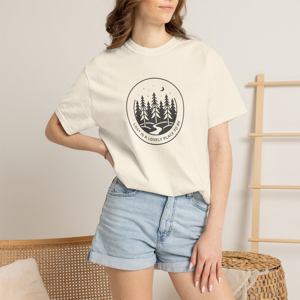 Minimal pine forest inside a circle