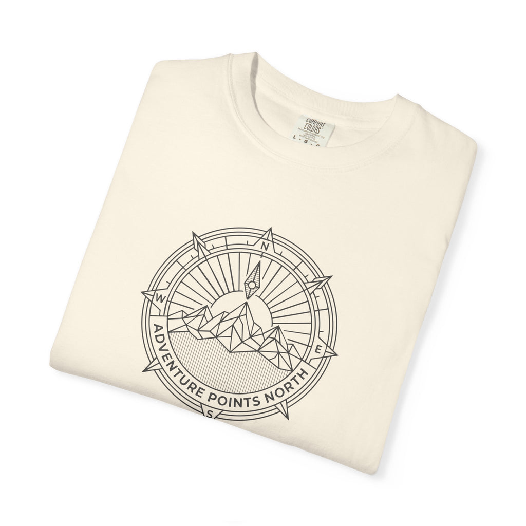 Compass merged with mountain outline