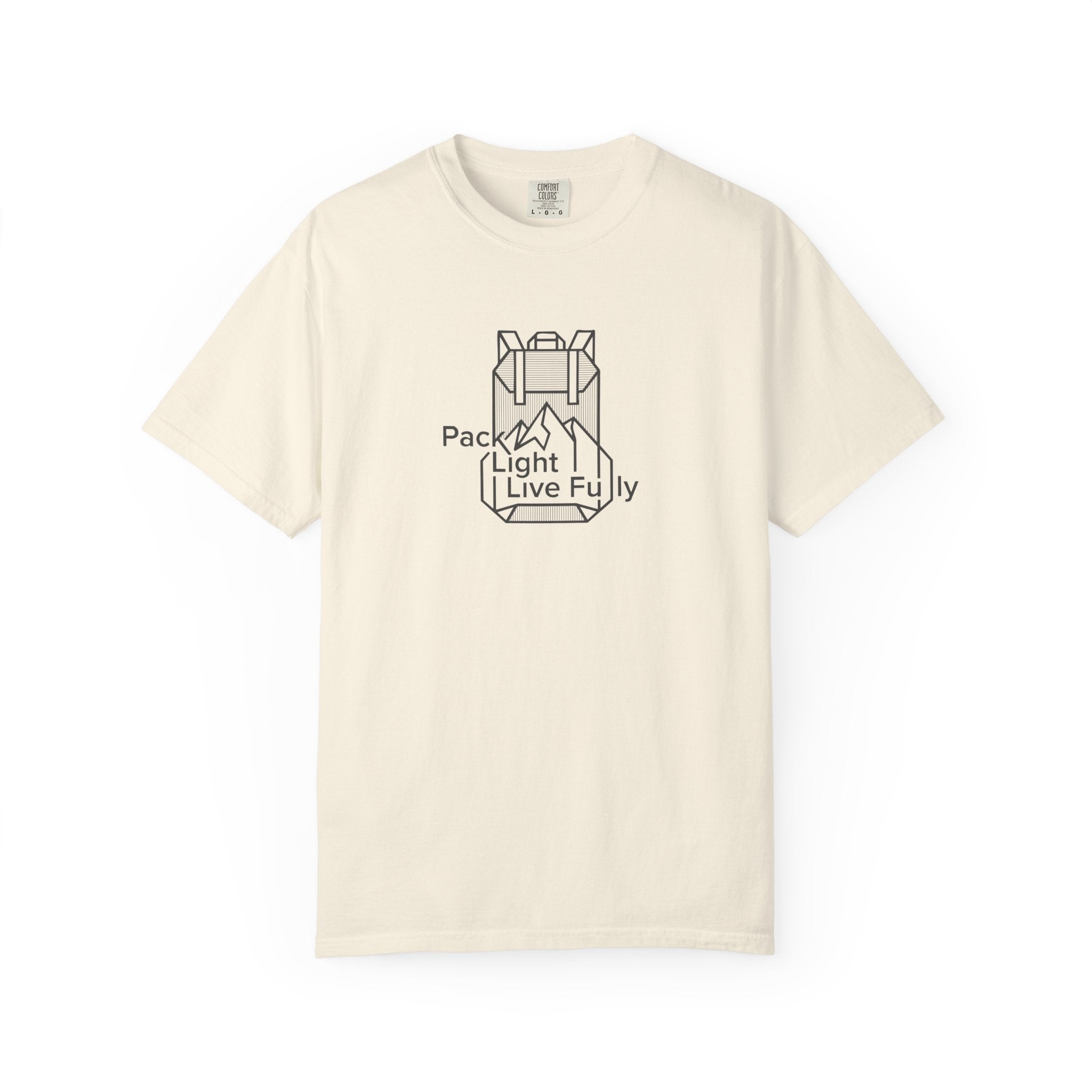 Backpack outline with mountain inside