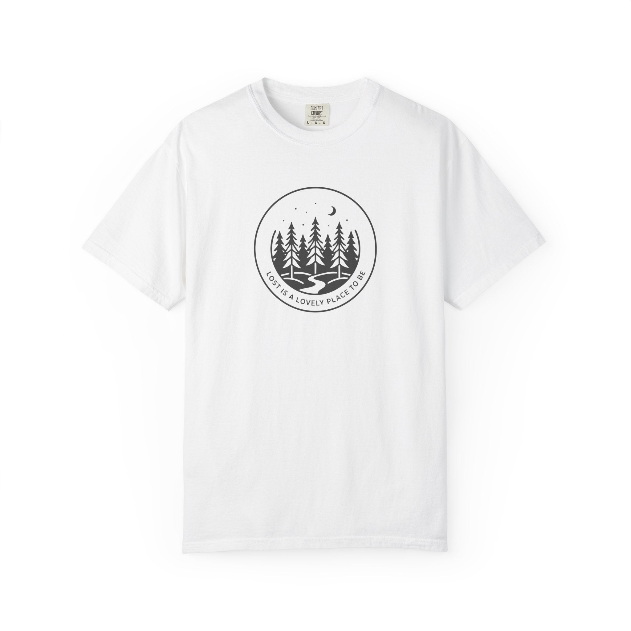 Minimal pine forest inside a circle
