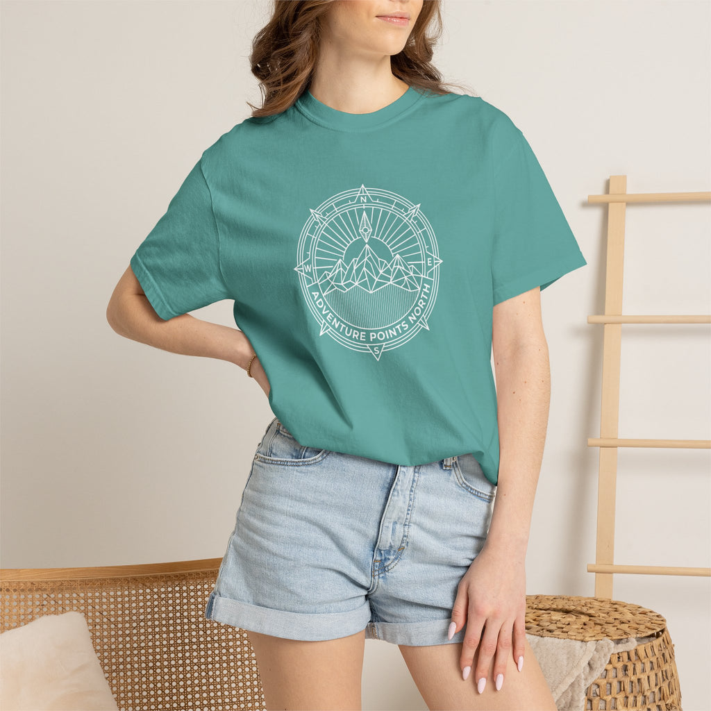 Compass merged with mountain outline Dark