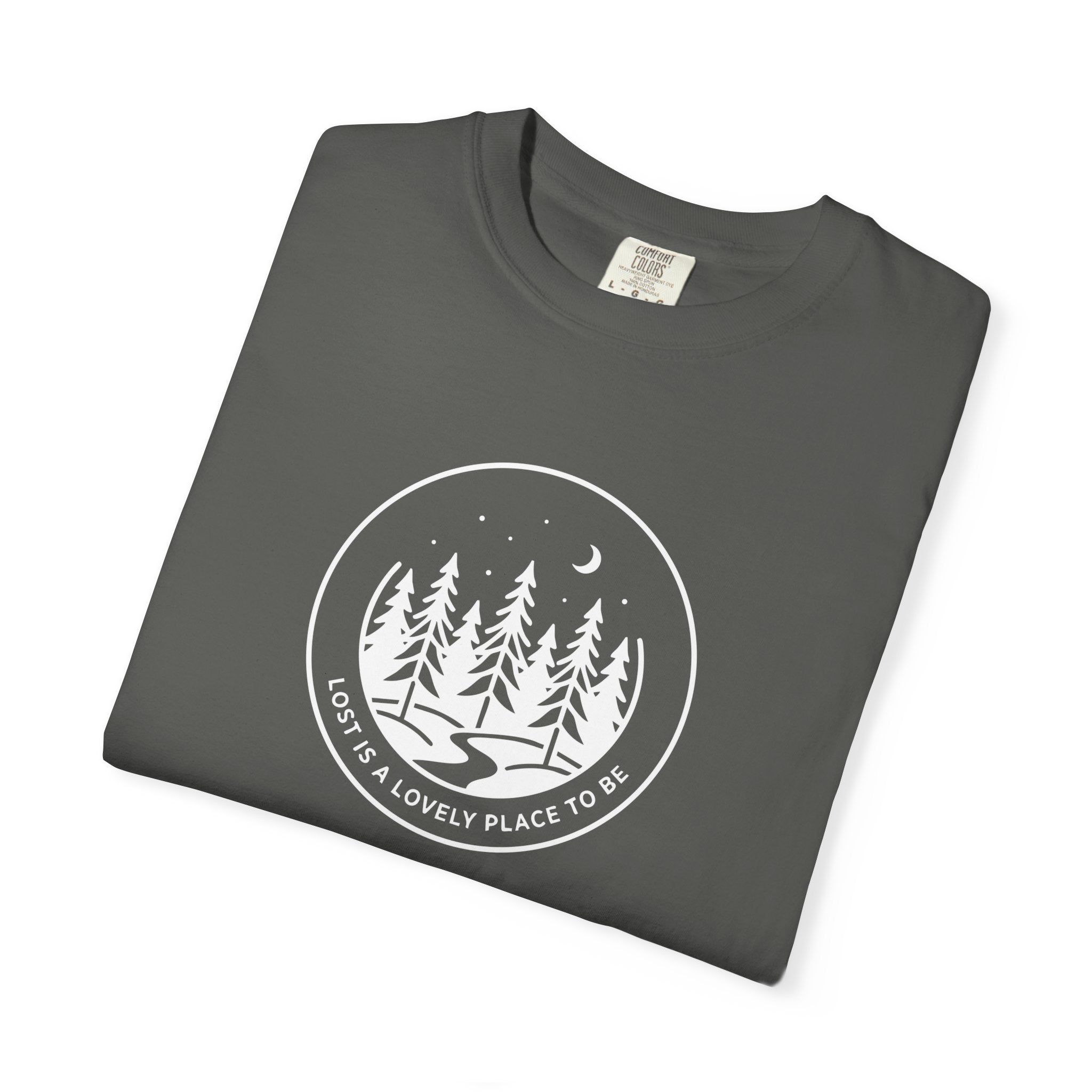 Minimal pine forest inside a circle Dark