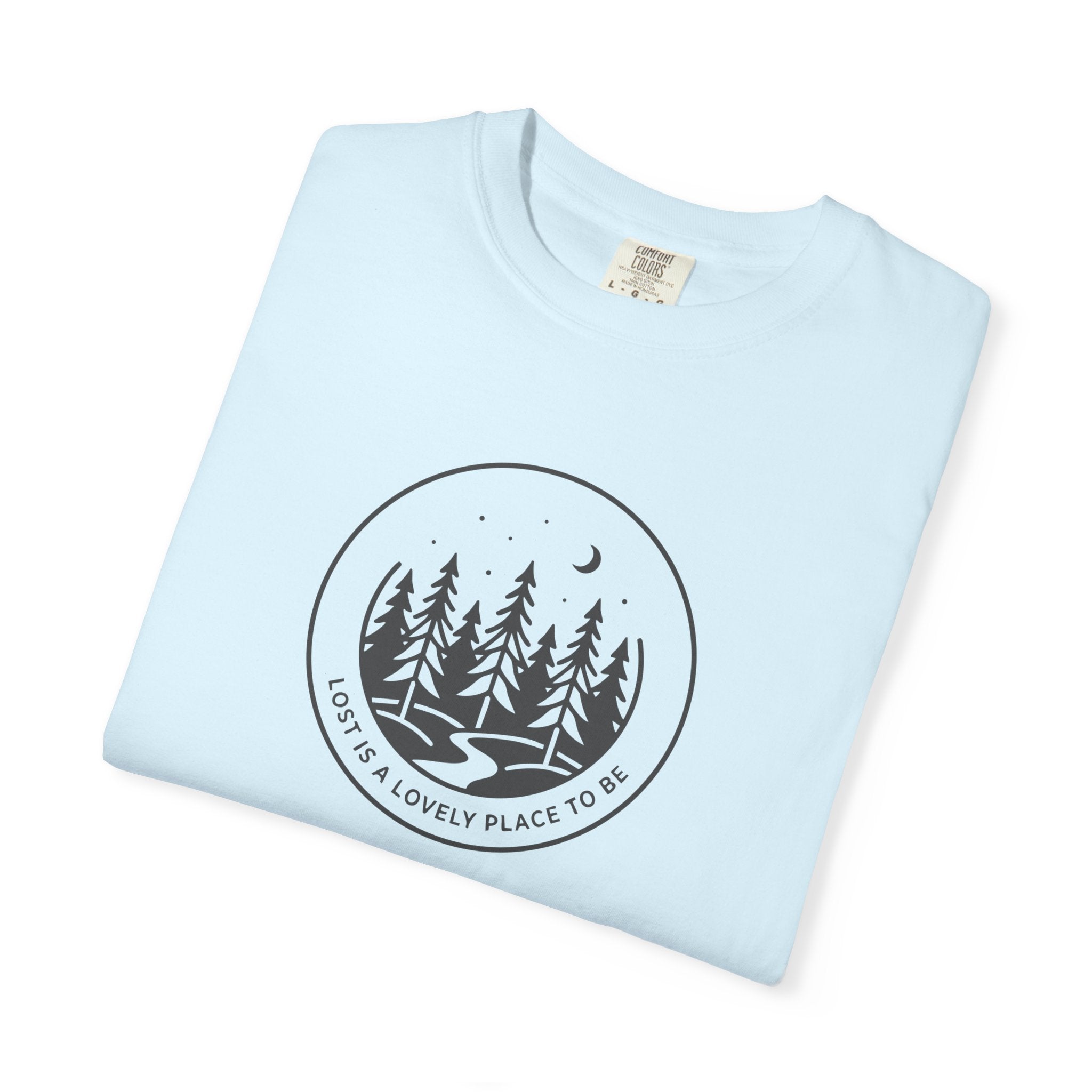 Minimal pine forest inside a circle