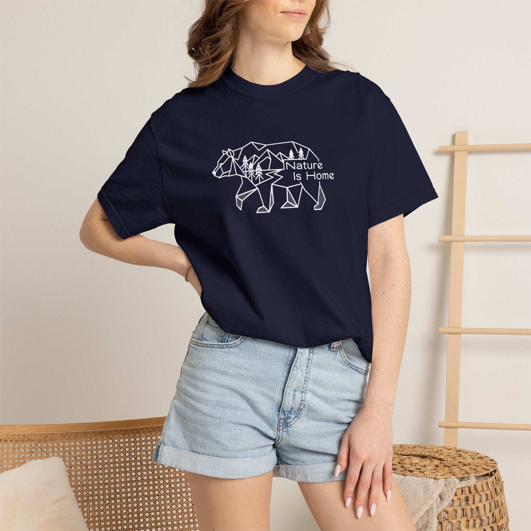 Bear silhouette filled with forest pattern_Nature Is Home Dark