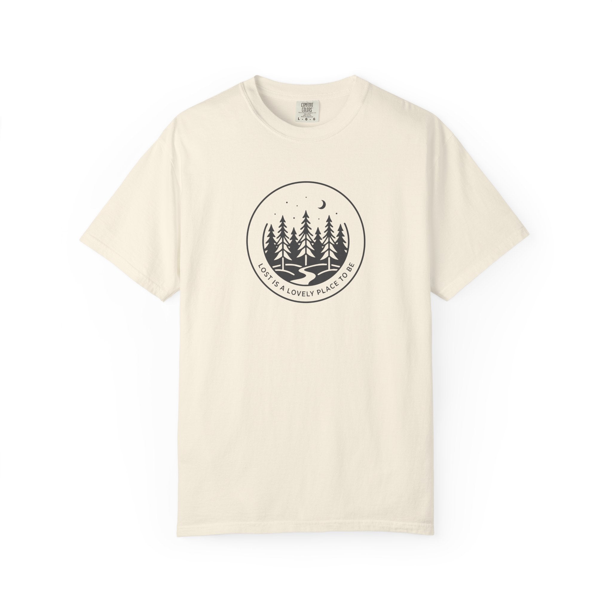 Minimal pine forest inside a circle