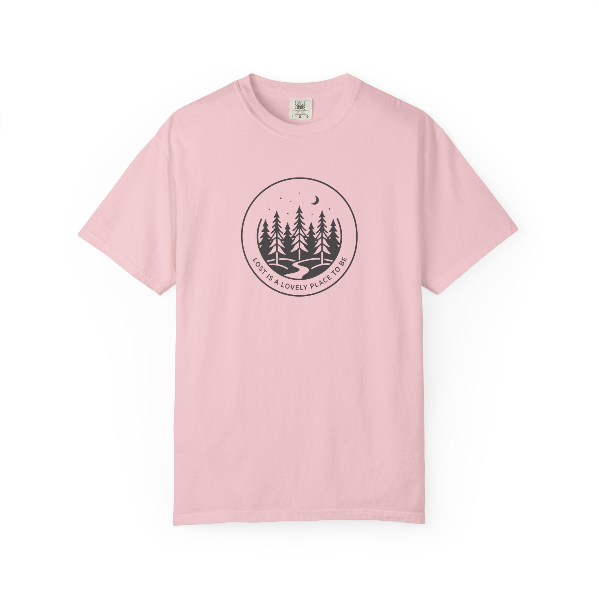 Minimal pine forest inside a circle